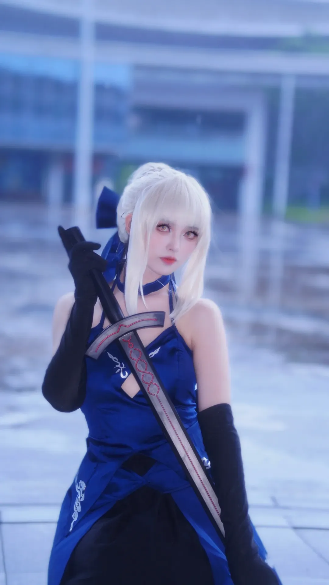 Fate/Grand Order, イベント写真, アルトリア コスプレ, コスプレ撮影, 黒ストッキングコスプレ - 3枚目
