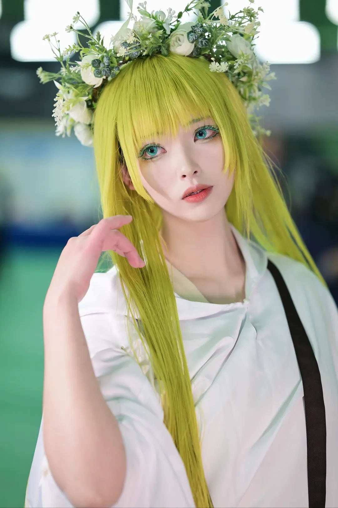Fate/Grand Order, 漫展場照, 恩奇都cos, 綠髮花環, 神明系Cosplay