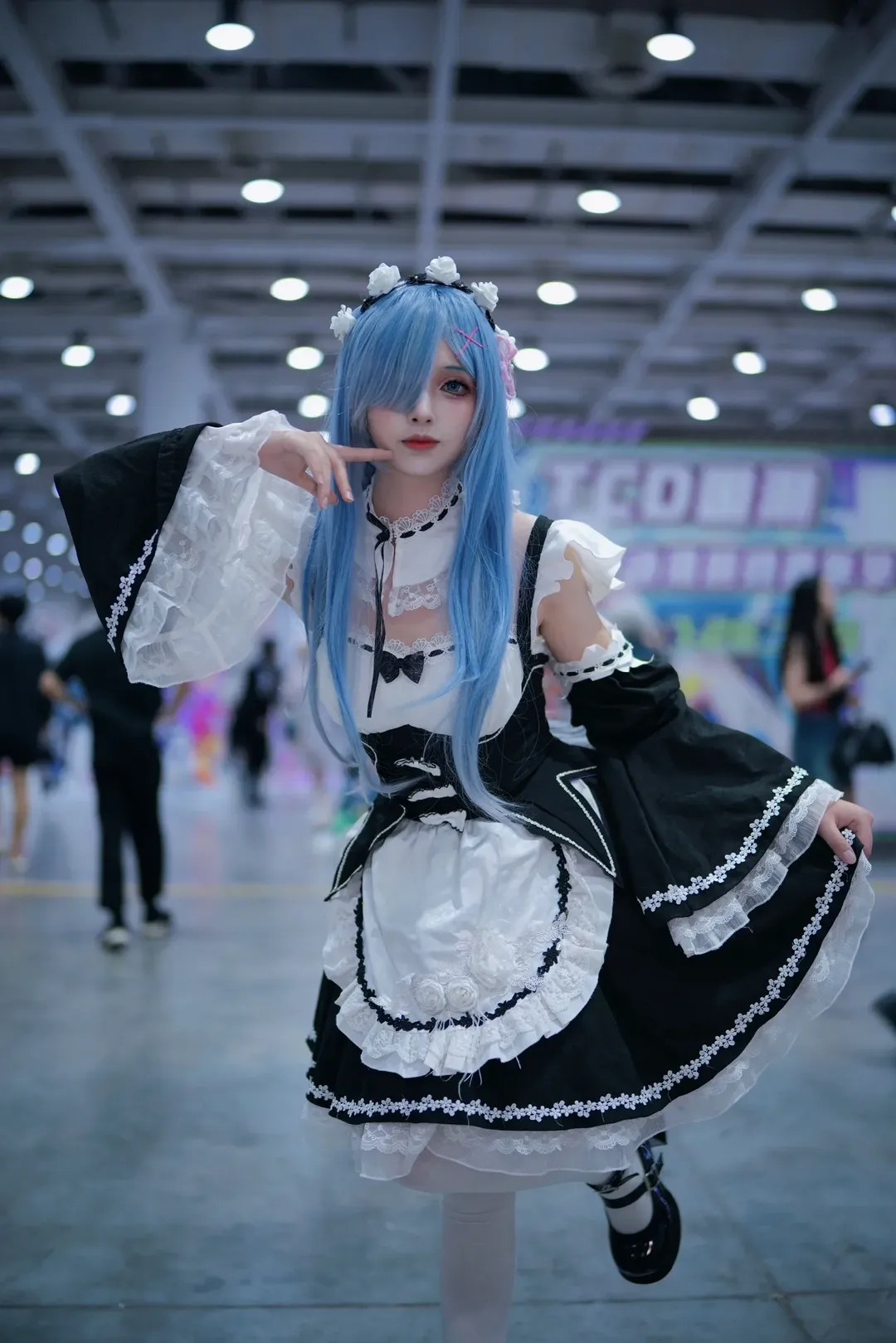 从零开始的异世界生活, 漫展场照, 蕾姆cos, cosplay摄影, 白丝连裤袜