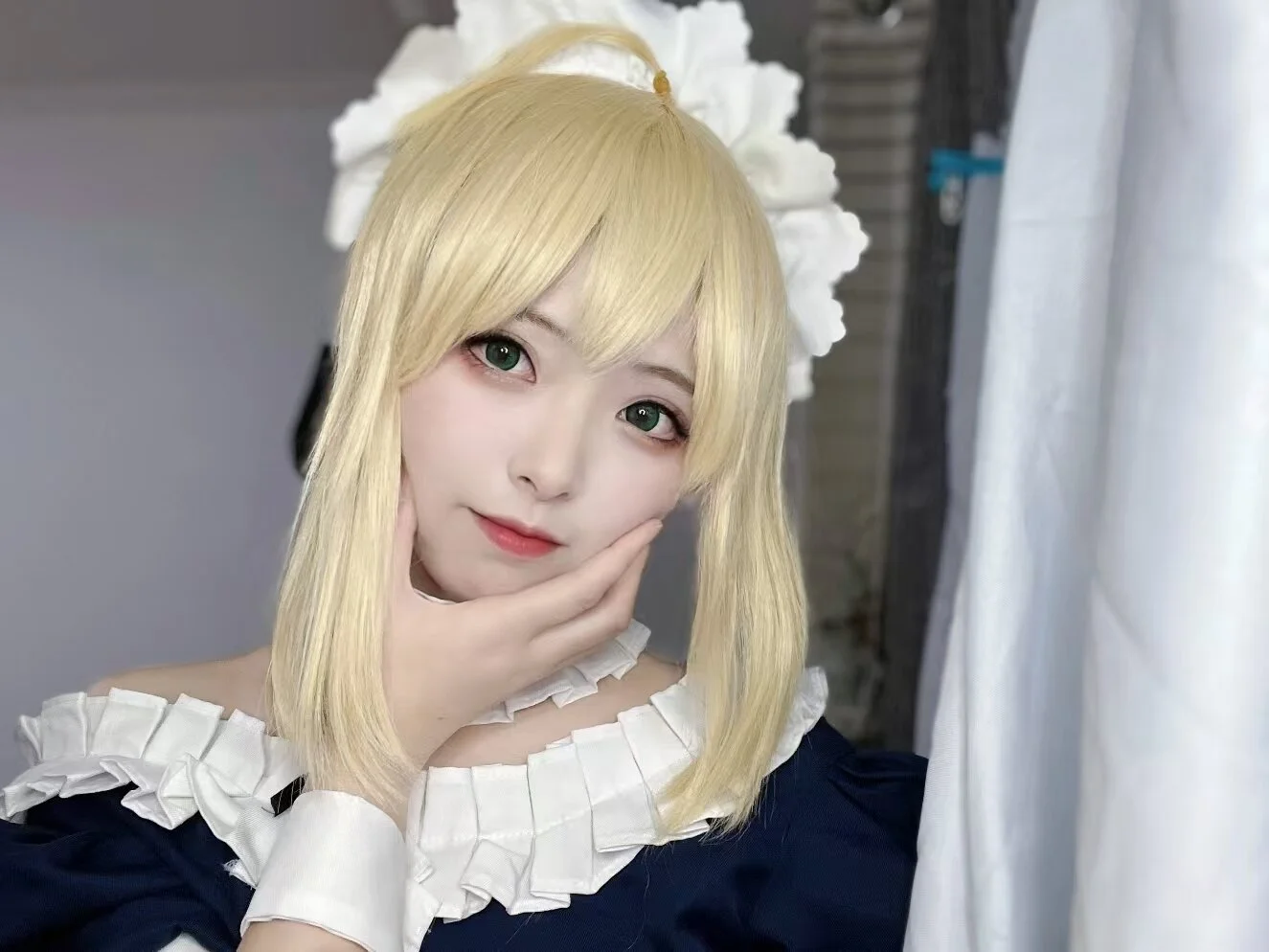 阿尔托莉雅cos, Fate, 二次元cos, 女仆装cos, 金发绿瞳cos