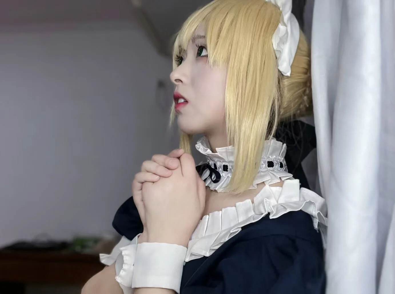 阿尔托莉雅cos, Fate, 二次元cos, 女仆装cos, 金发绿瞳cos - 第4张