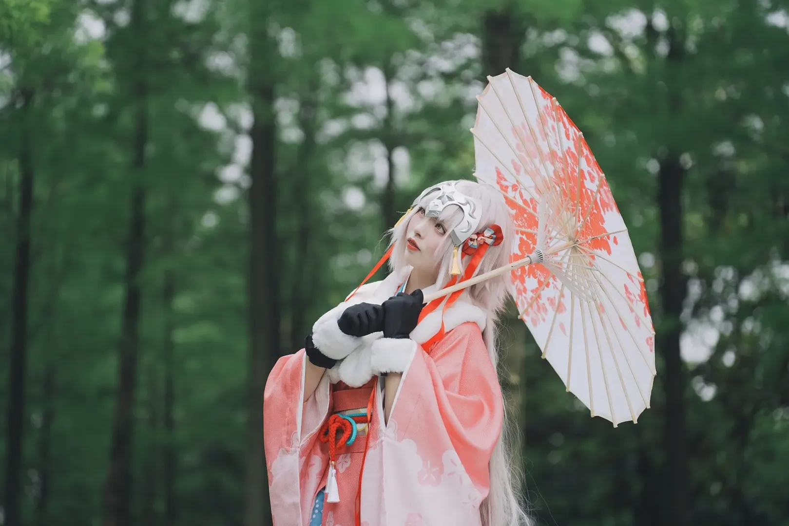 Fate/Grand Order, cosplay摄影, 和风少女, 春日外景, 黑贞德幼贞cos - 第3张
