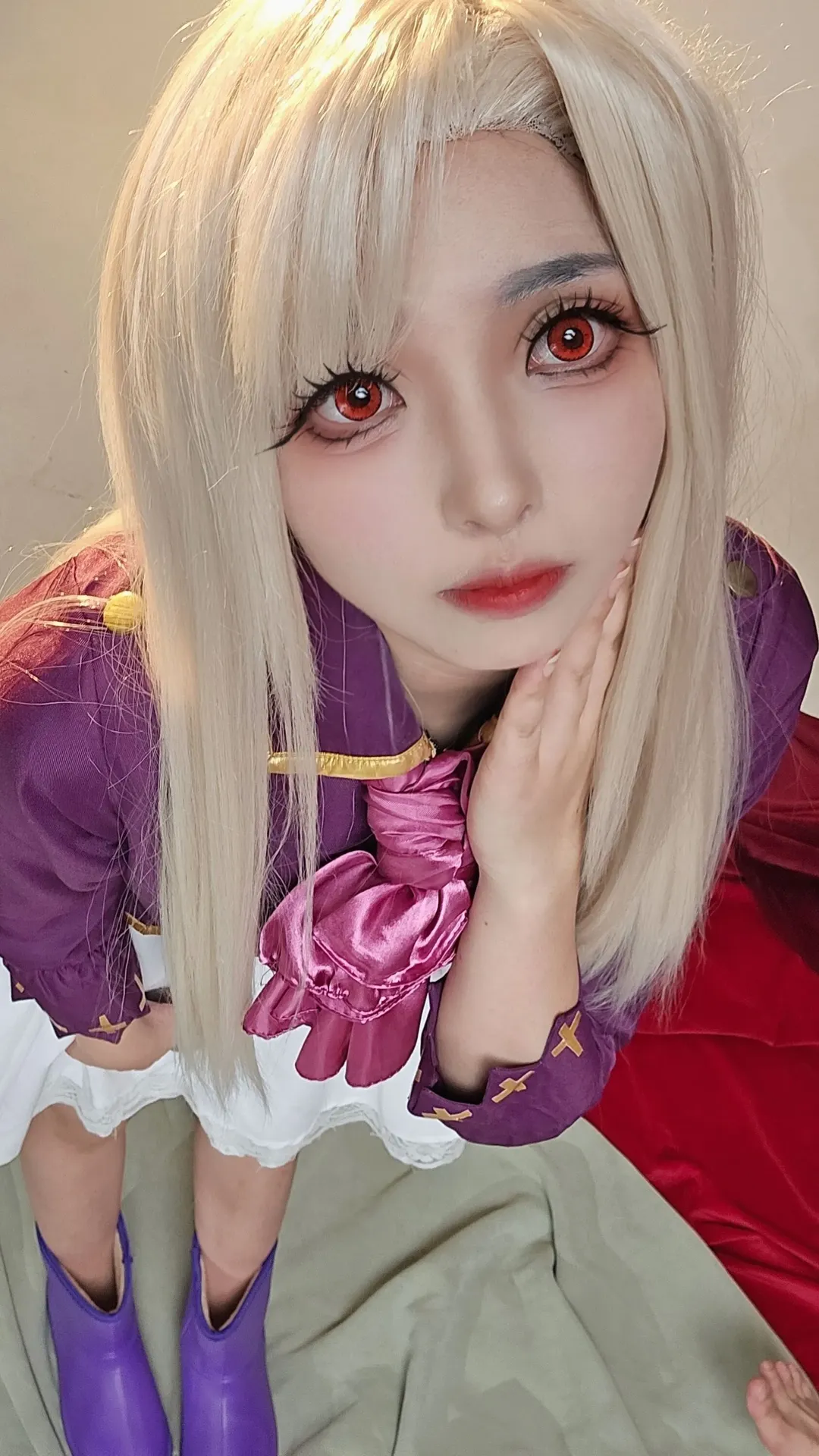 摄影棚, Fate, 伊莉雅cos, 小猫视角, 紫衣造型 - 第1张
