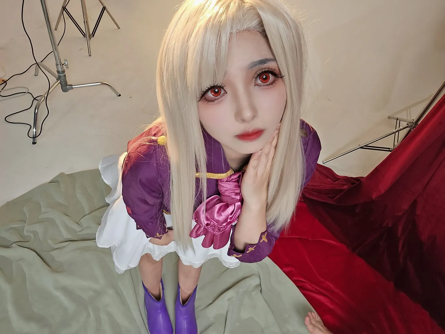 摄影棚, Fate, 伊莉雅cos, 小猫视角, 紫衣造型