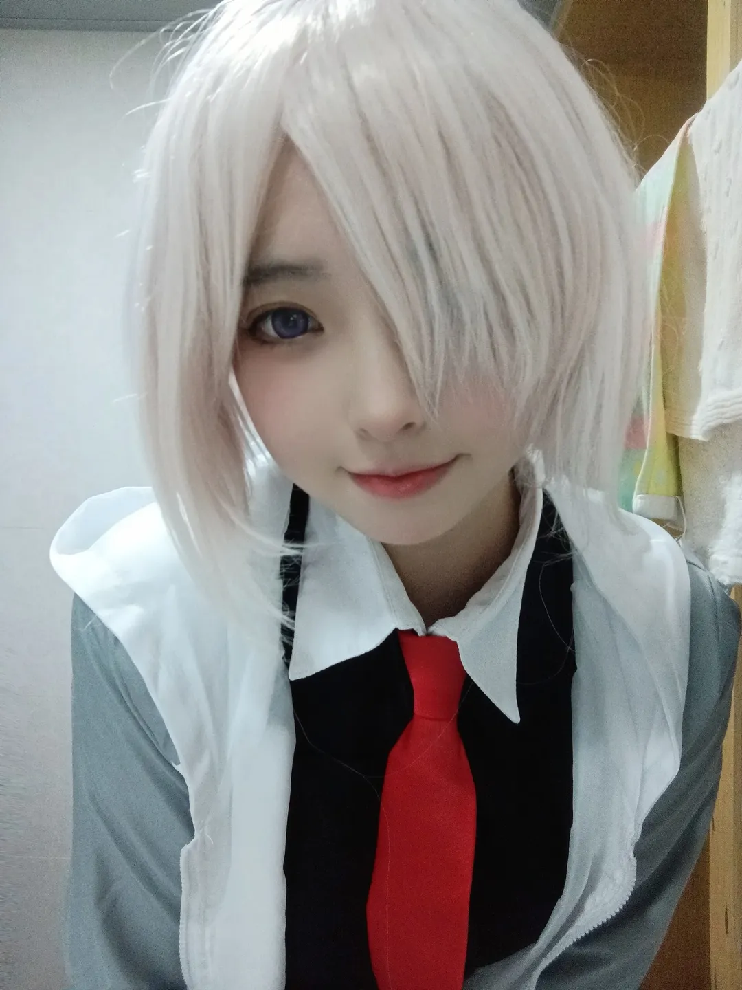 コスプレ, Fate/Grand Order, マシュコスプレ, 銀髪自撮り, 日常生活 - 1枚目