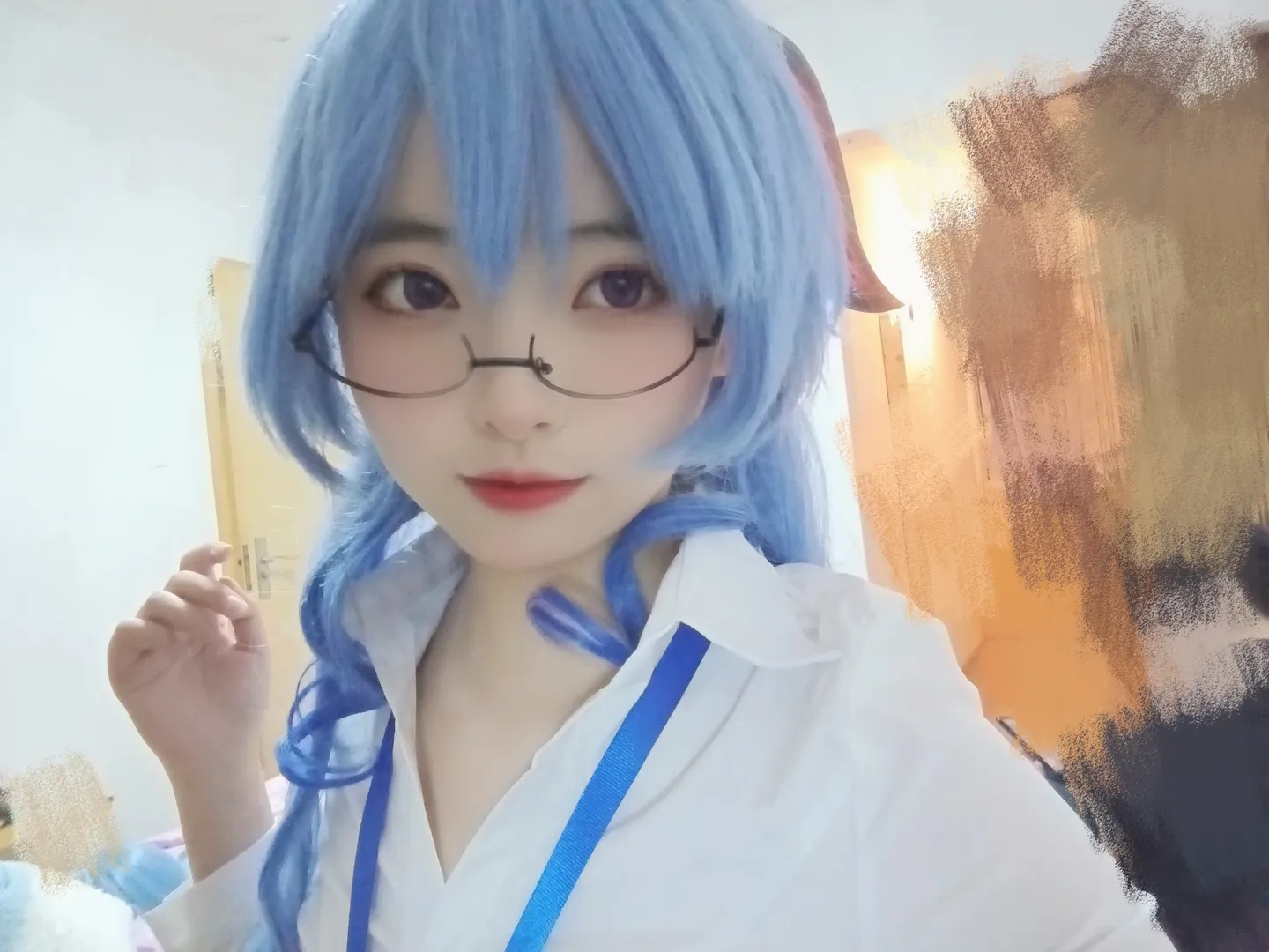 原神, 甘雨cos, 椰羊王小美, 原神私设, 蓝发眼镜 - 第1张