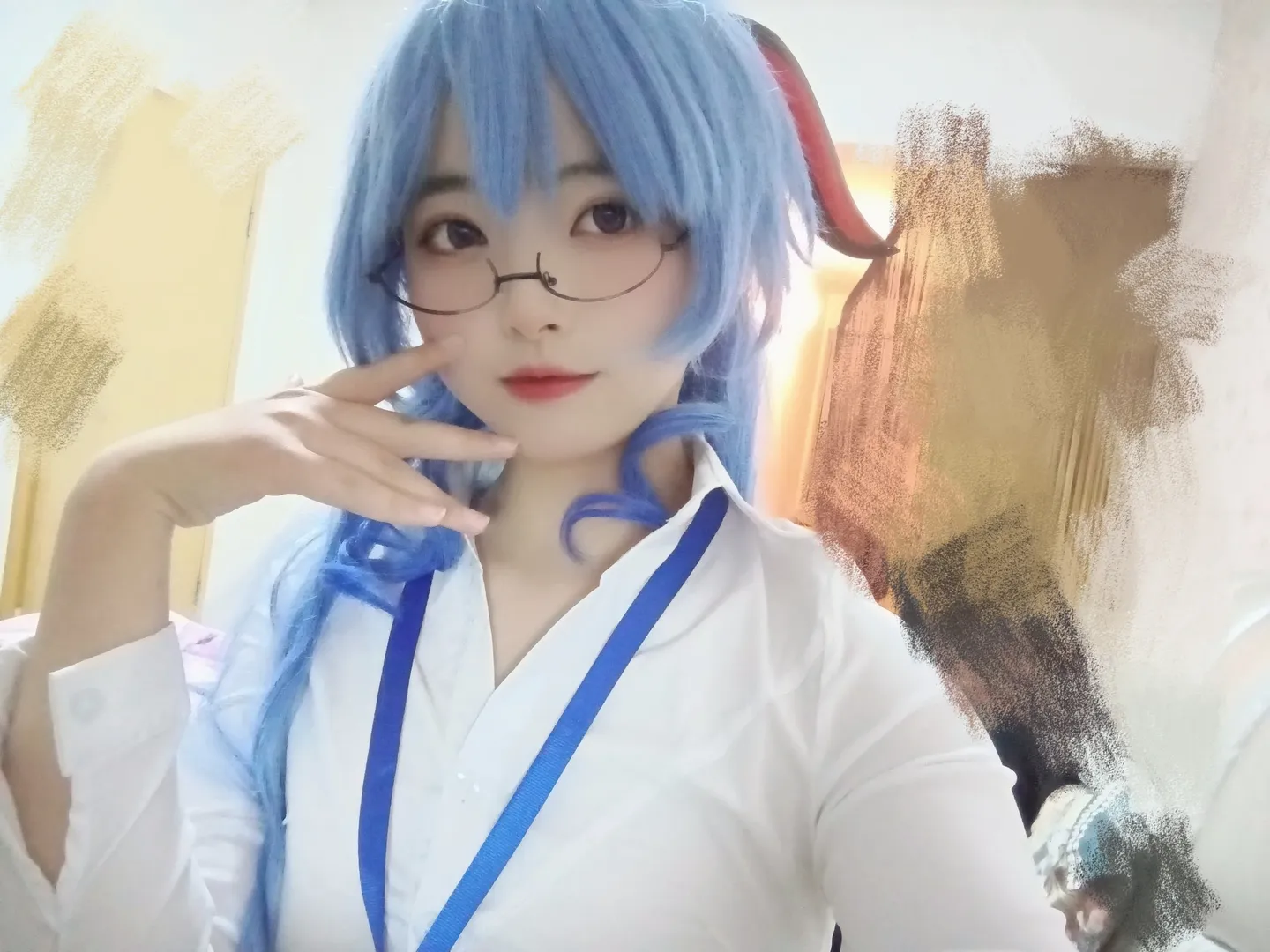 原神, 甘雨cos, 椰羊王小美, 原神私设, 蓝发眼镜 - 第2张