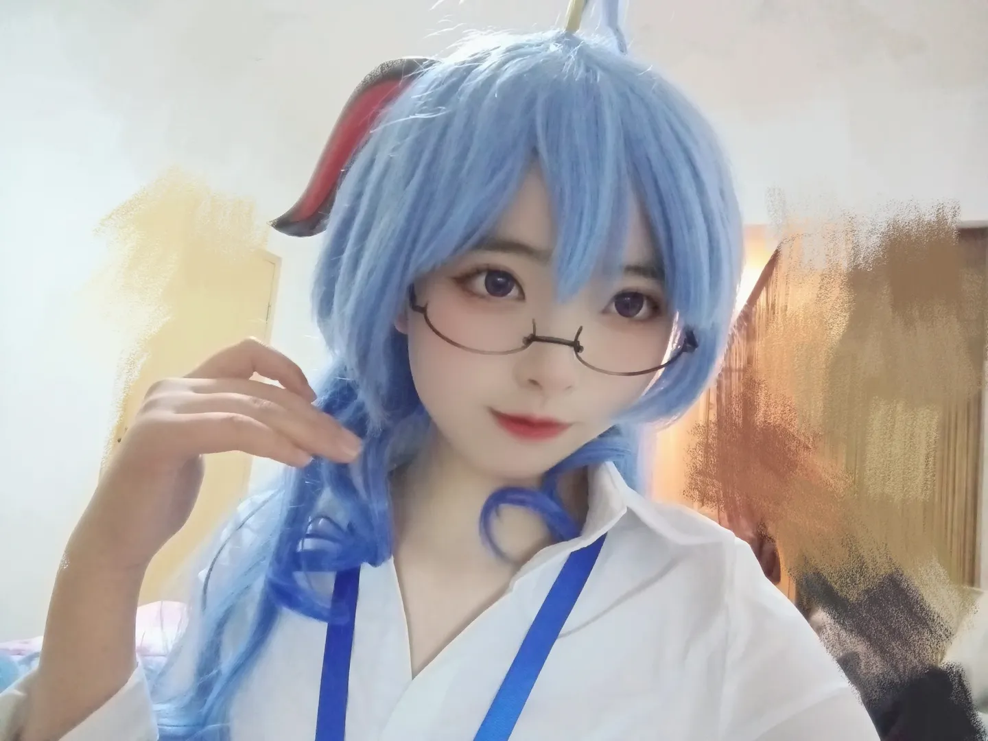 原神, 甘雨cos, 椰羊王小美, 原神私设, 蓝发眼镜 - 第3张