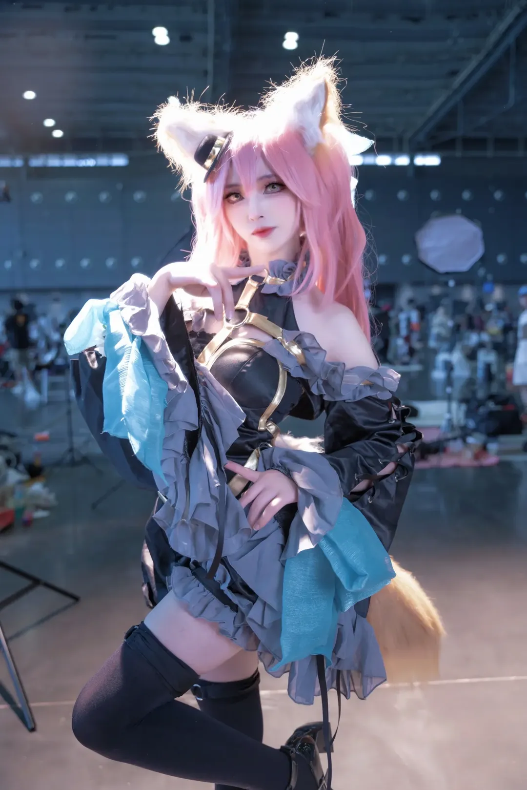 Fate/Grand Order, 漫展场照, 兽耳娘, 黑丝cos, 玉藻前cos - 第4张