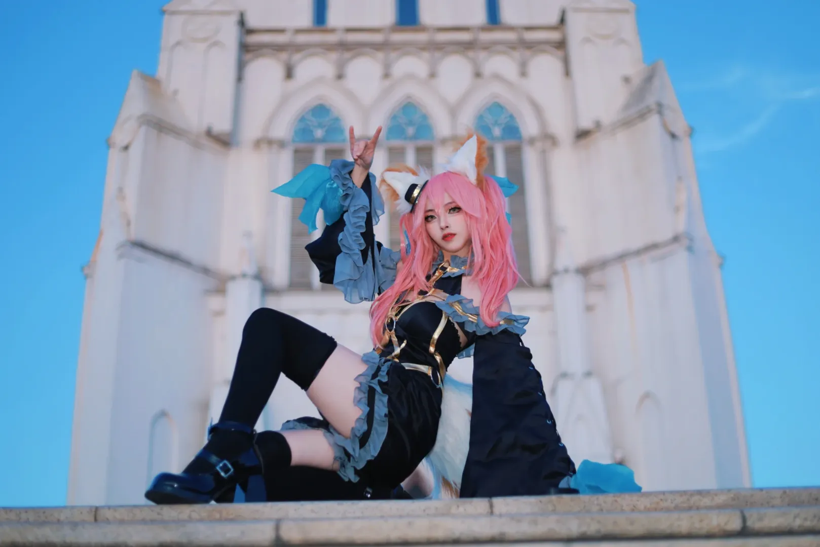 二次元少女, Fate/Grand Order, cosplay摄影, 玉藻前cos, 黑丝控 - 第2张