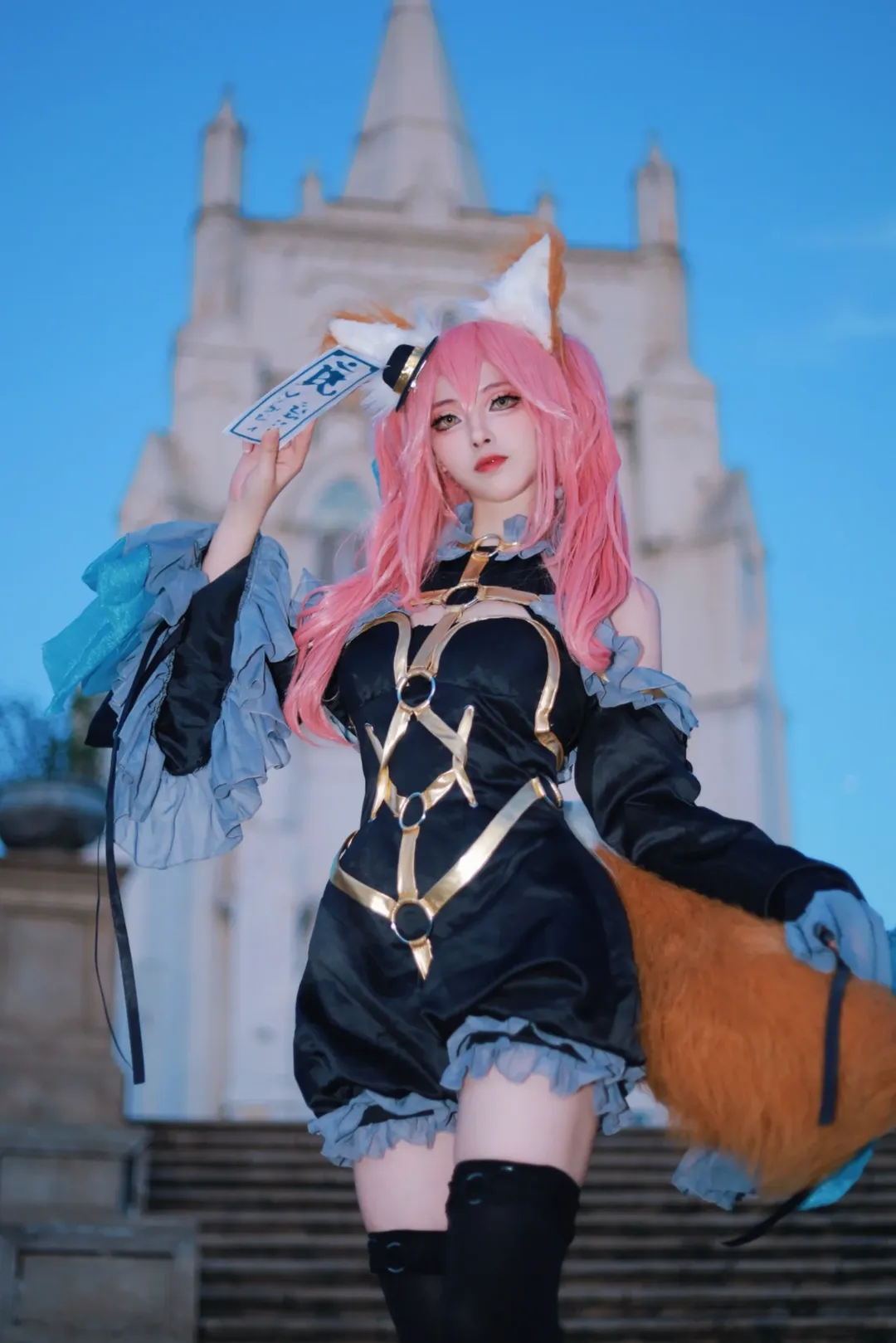 二次元少女, Fate/Grand Order, cosplay摄影, 玉藻前cos, 黑丝控 - 第3张