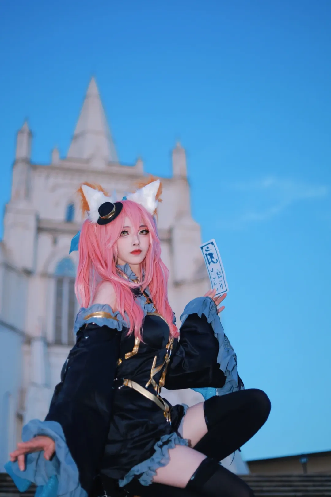 Anime girl, Fate/Grand Order, Cosplay photography, Tamamo no Mae cosplay, Black hosiery enthusiast