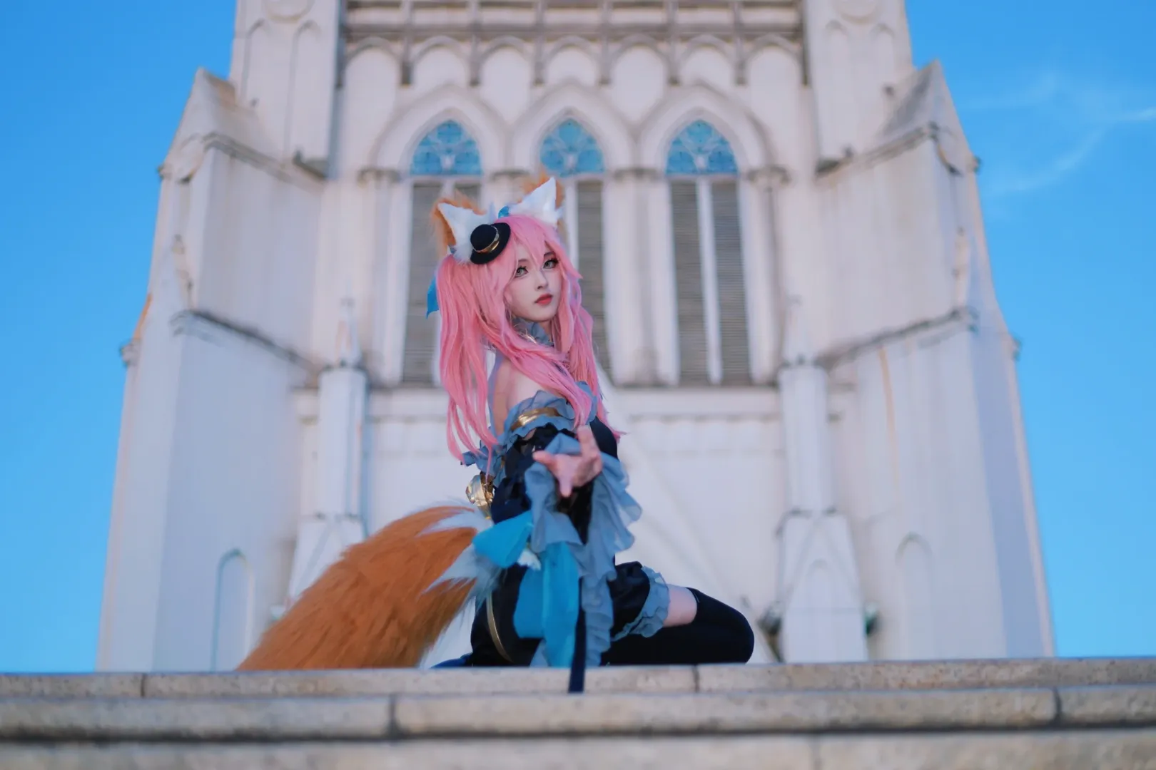 Cosplay, FGO, 黑丝, 兽耳, 玉藻前cos - 第2张