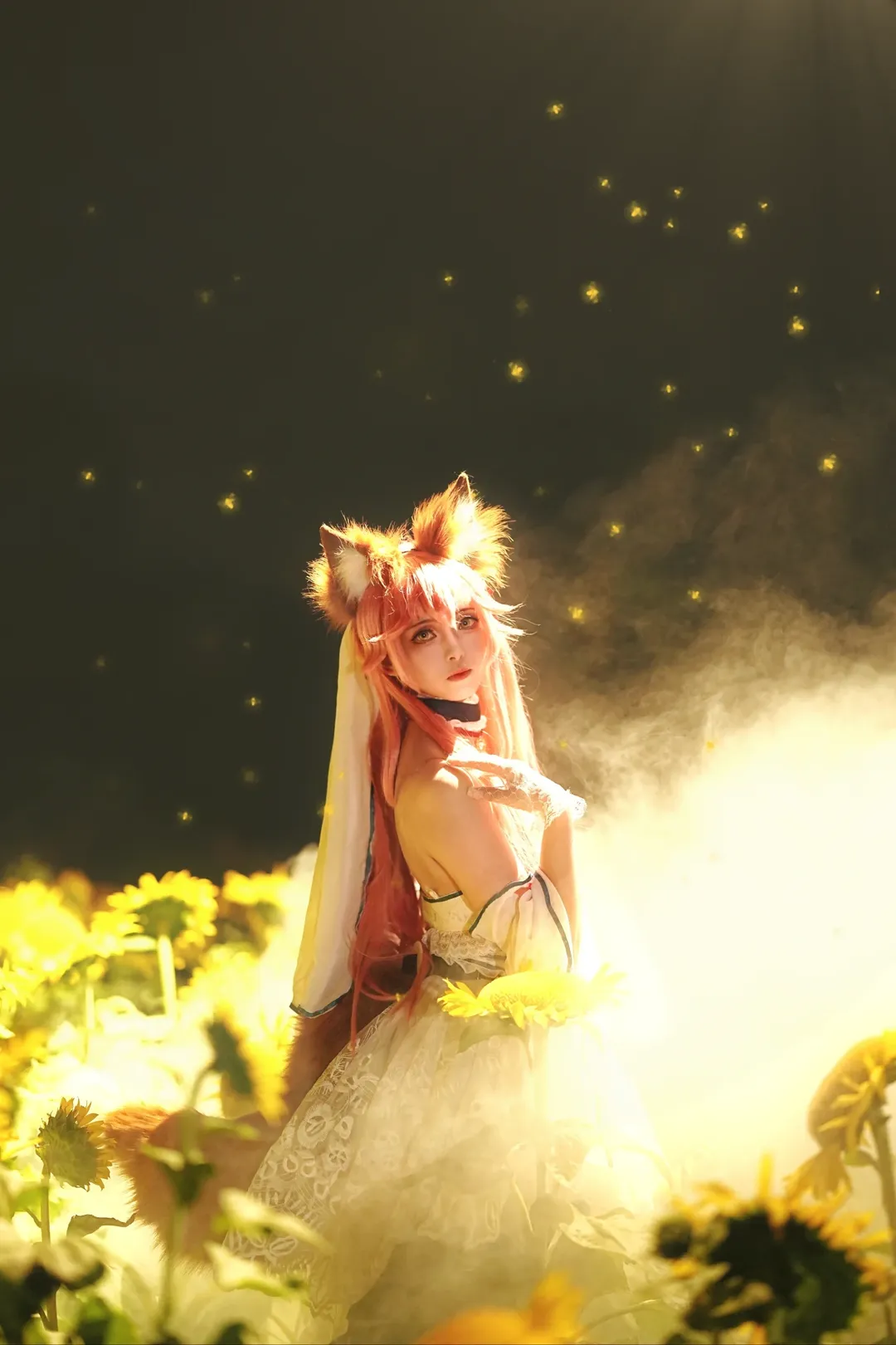 Fate/Grand Order, 夜景摄影, 玉藻前cos, 向日葵花海, 丝袜cos - 第1张