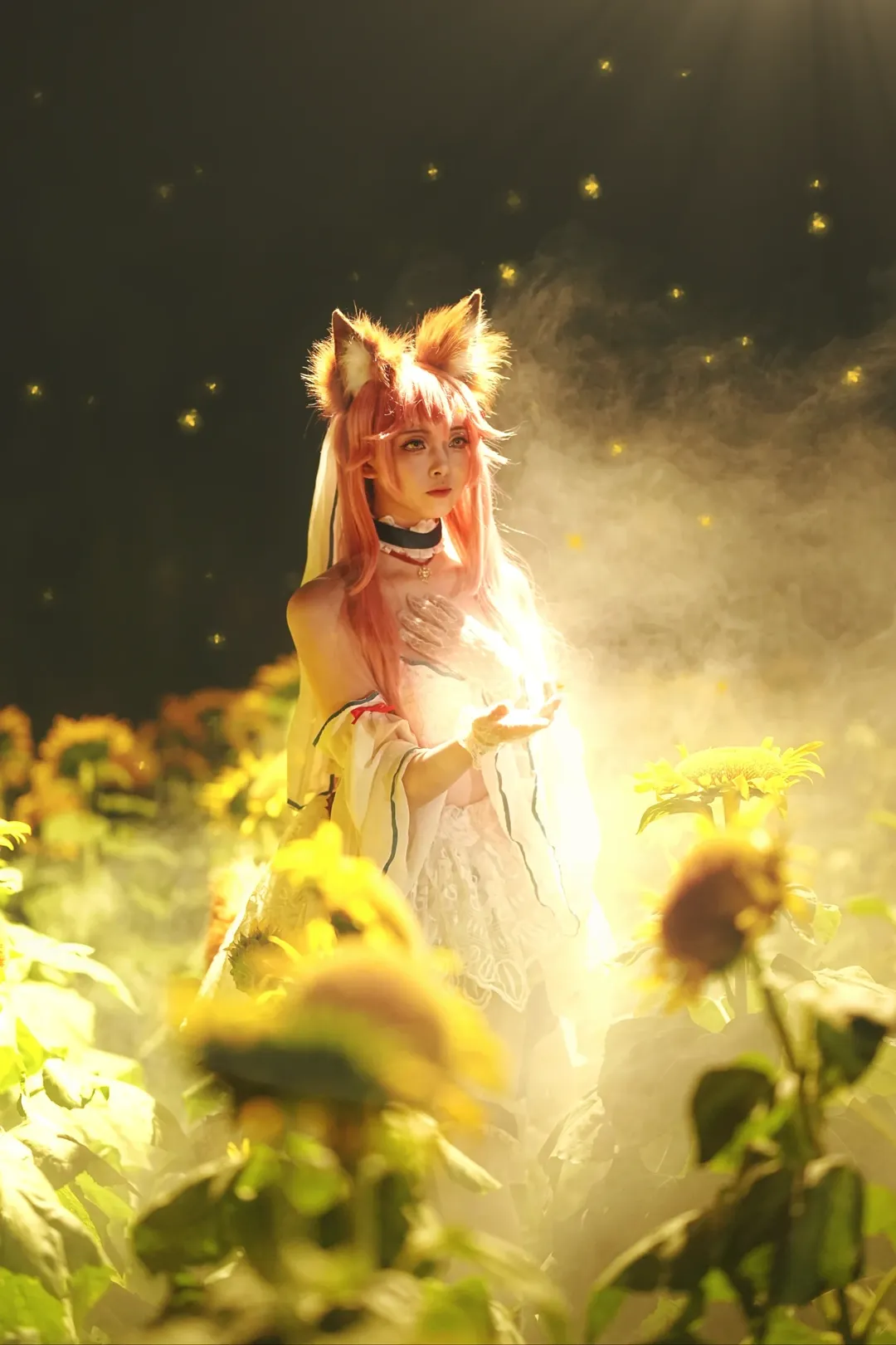 Fate/Grand Order, 夜景摄影, 玉藻前cos, 向日葵花海, 丝袜cos - 第4张