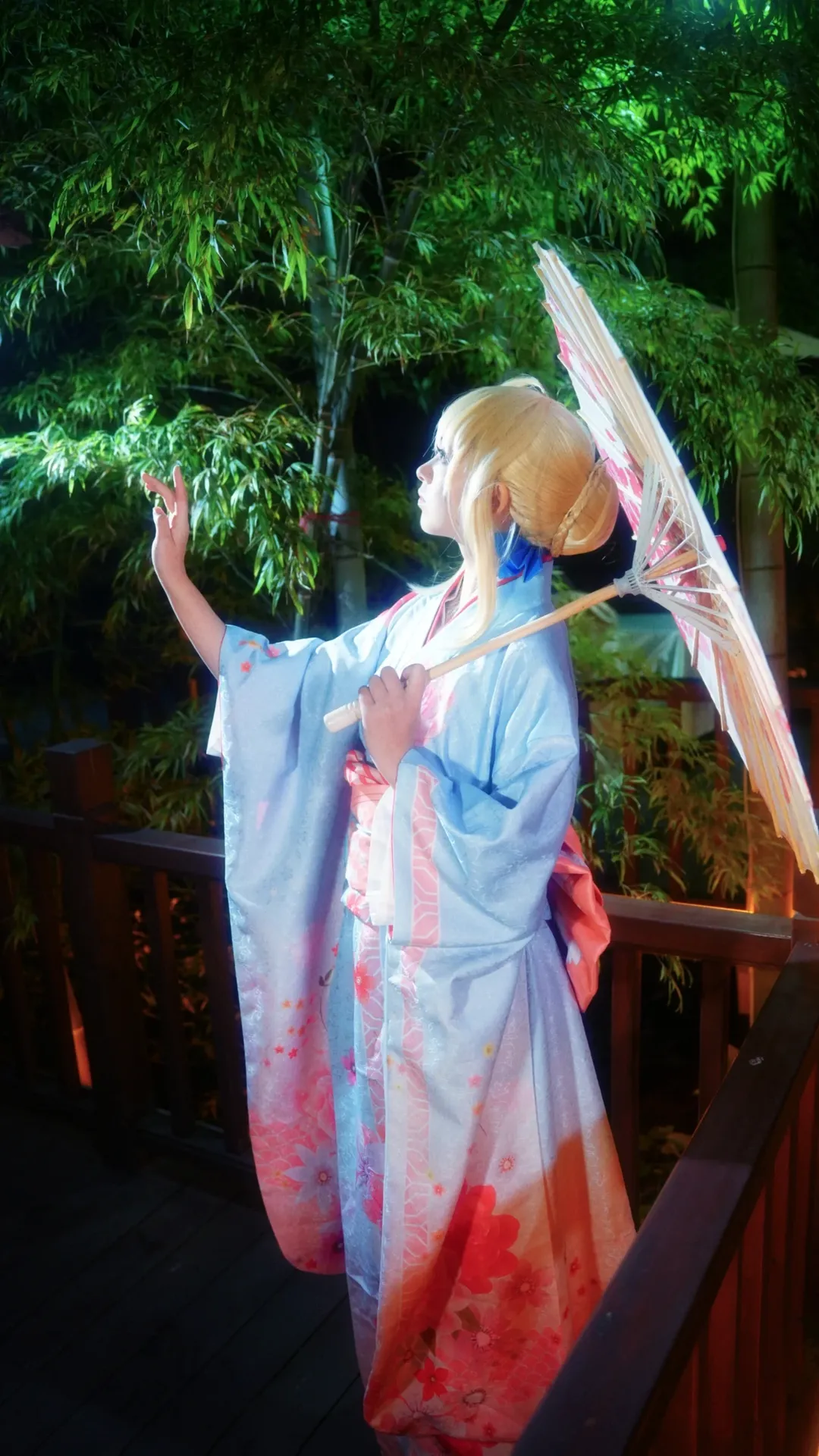 コスプレ, Fate/Grand Order, アルトリア コスプレ, 着物, 夜景ポートレート - 2枚目