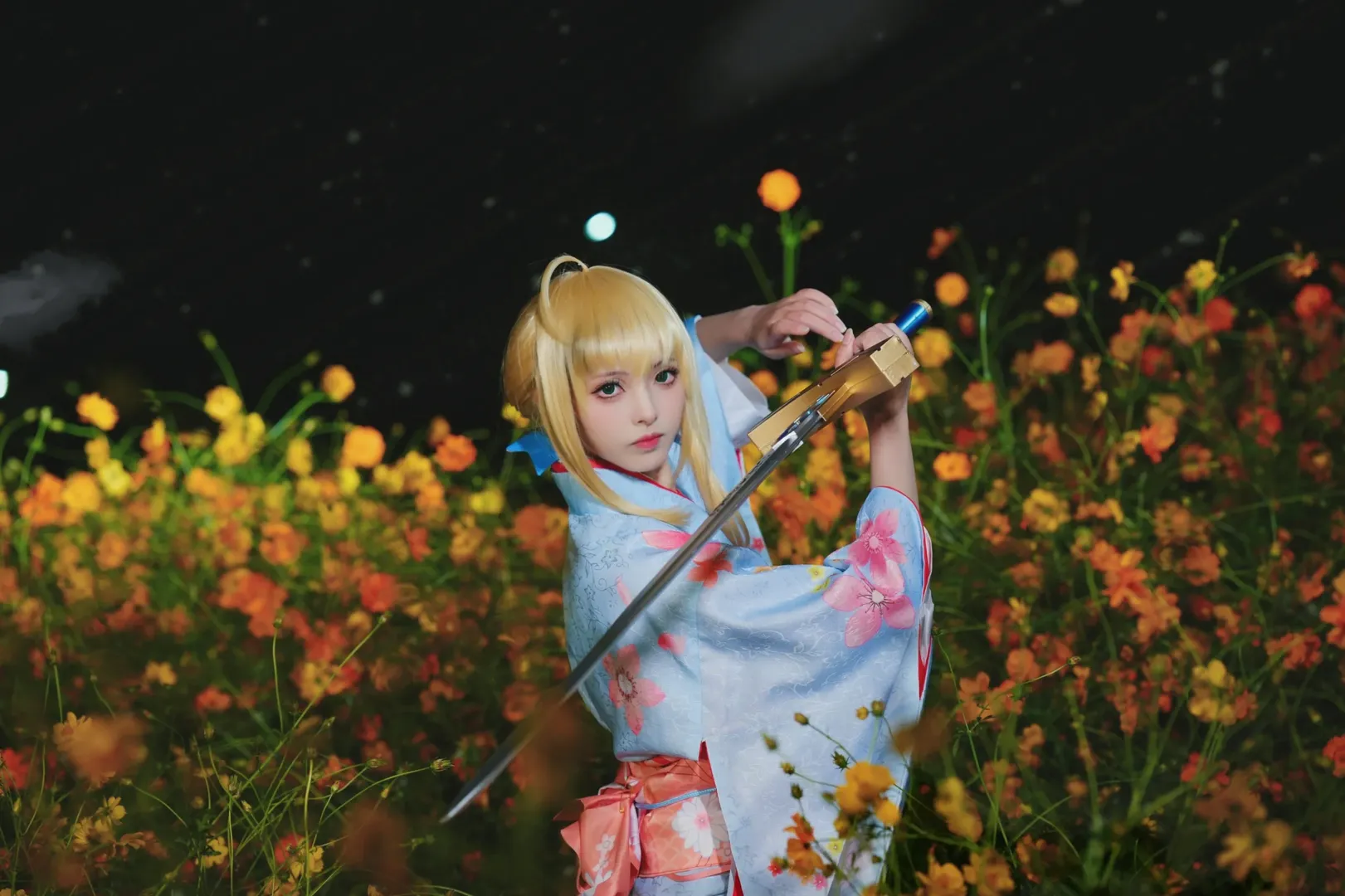 cosplay, Fate/Grand Order, Altria cosplay, Night photography, Kimono cosplay - Image 2