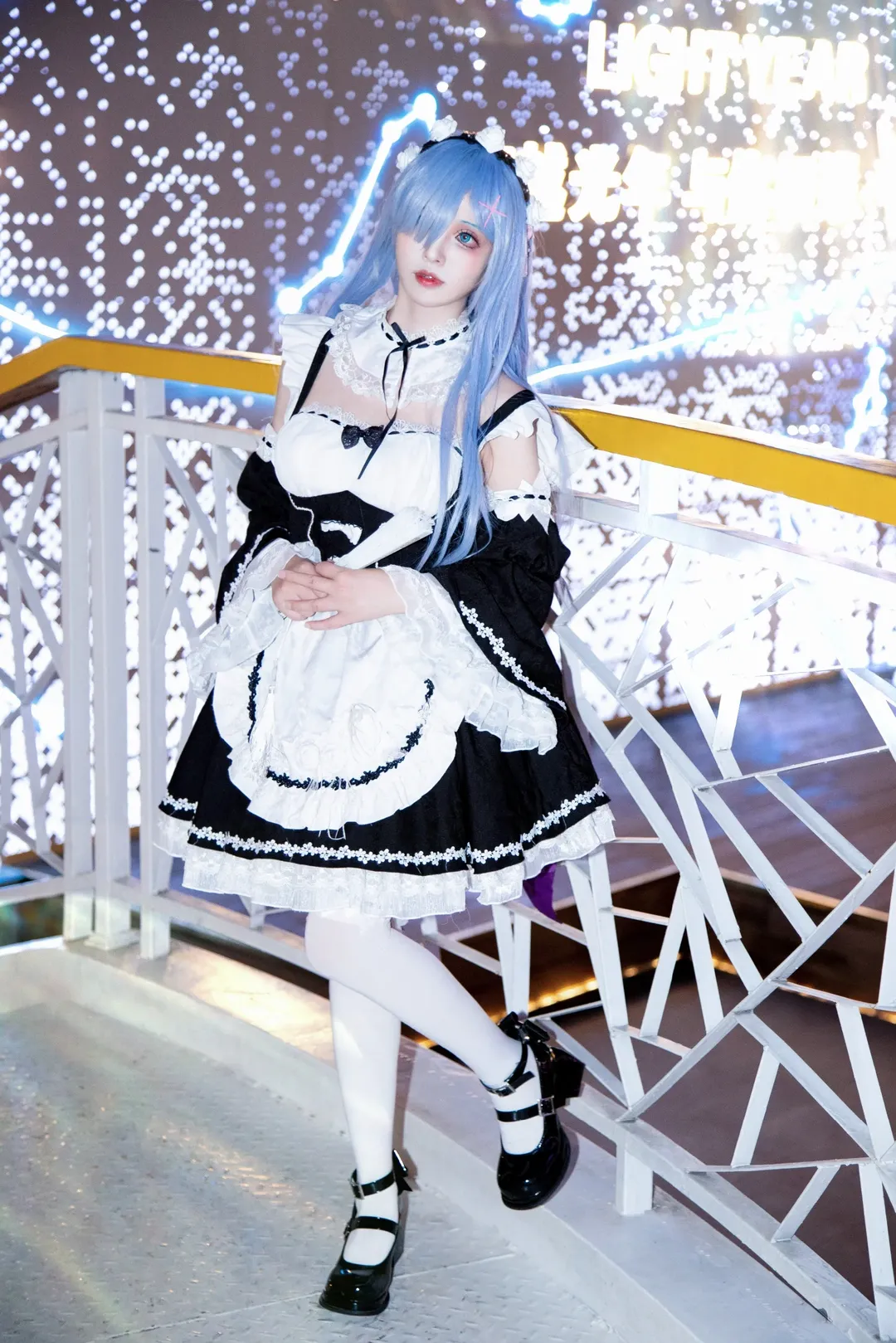 女仆装, 从零开始的异世界生活, 白丝, cosplay摄影, 雷姆cos