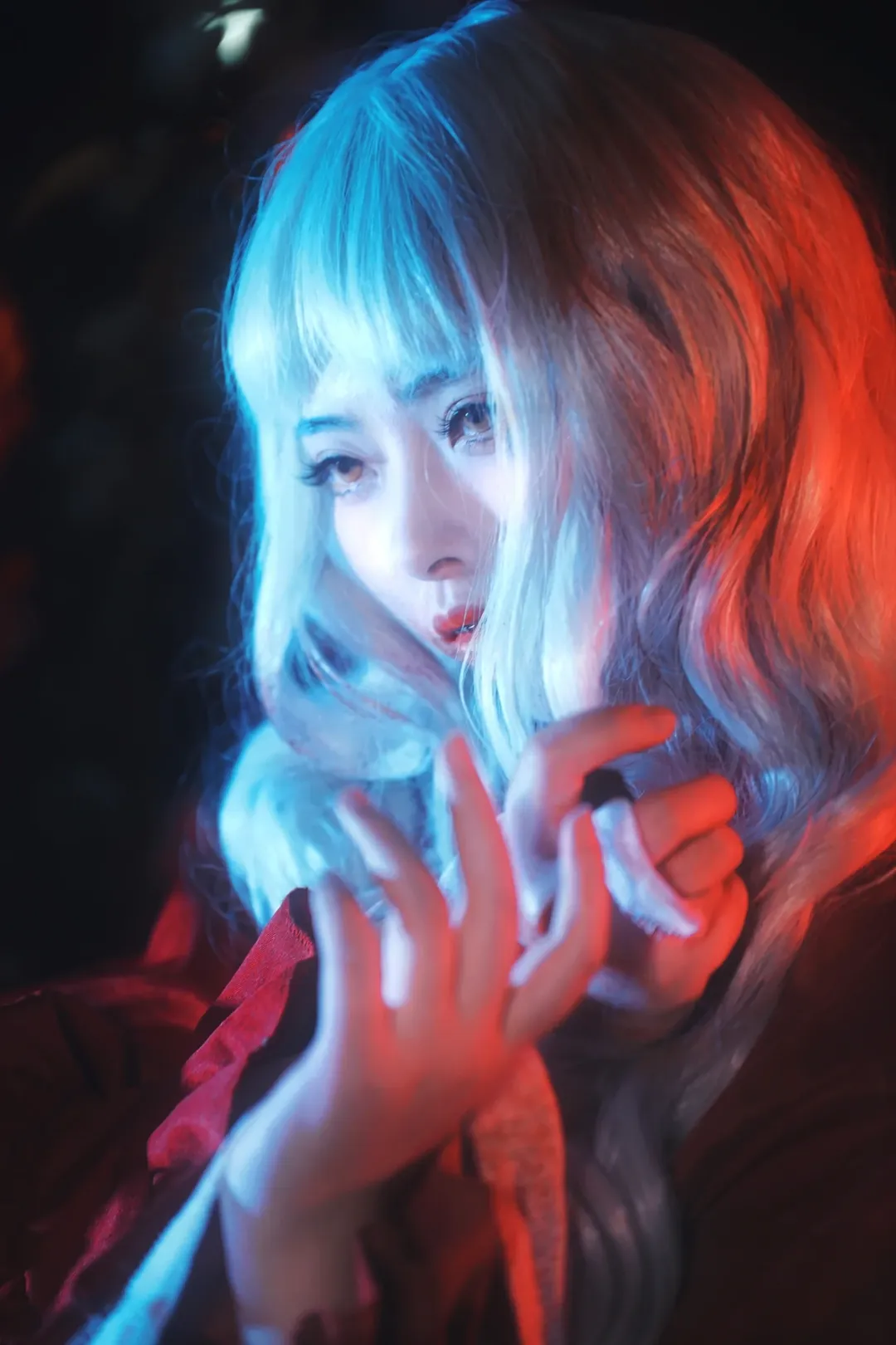 Fate/Grand Order, cosplay摄影, 卡莲cos, 红蓝光影, 暗黑修女 - 第2张