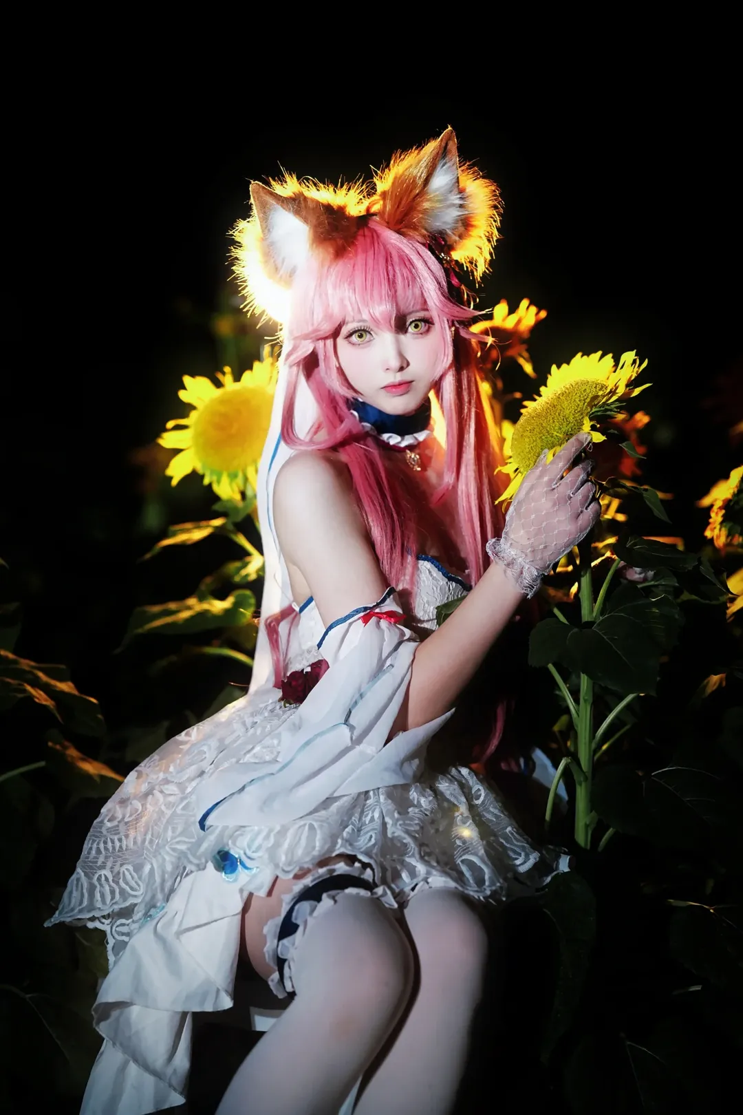 cosplay, Fate/Grand Order, 白丝, 玉藻前cos, 向日葵 - 第3张