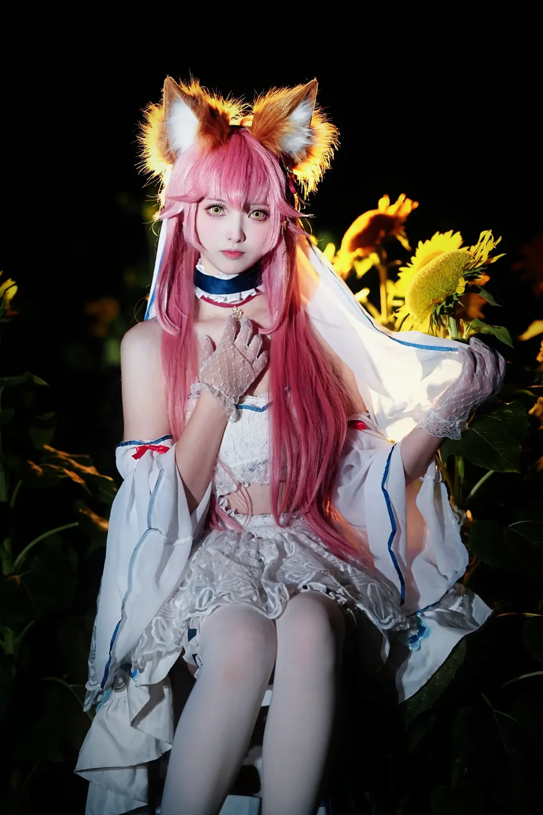 cosplay, Fate/Grand Order, 白丝, 玉藻前cos, 向日葵 - 第4张