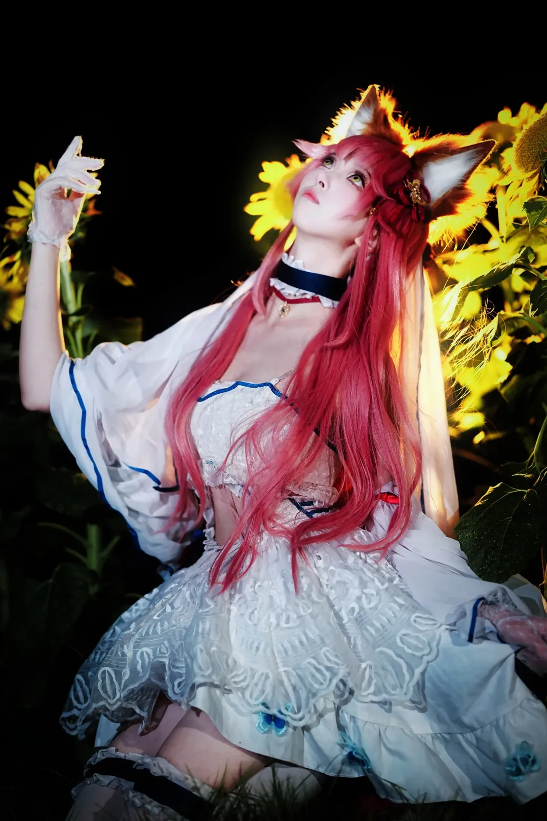 cosplay, Fate/Grand Order, 白丝, 玉藻前cos, 向日葵 - 第5张