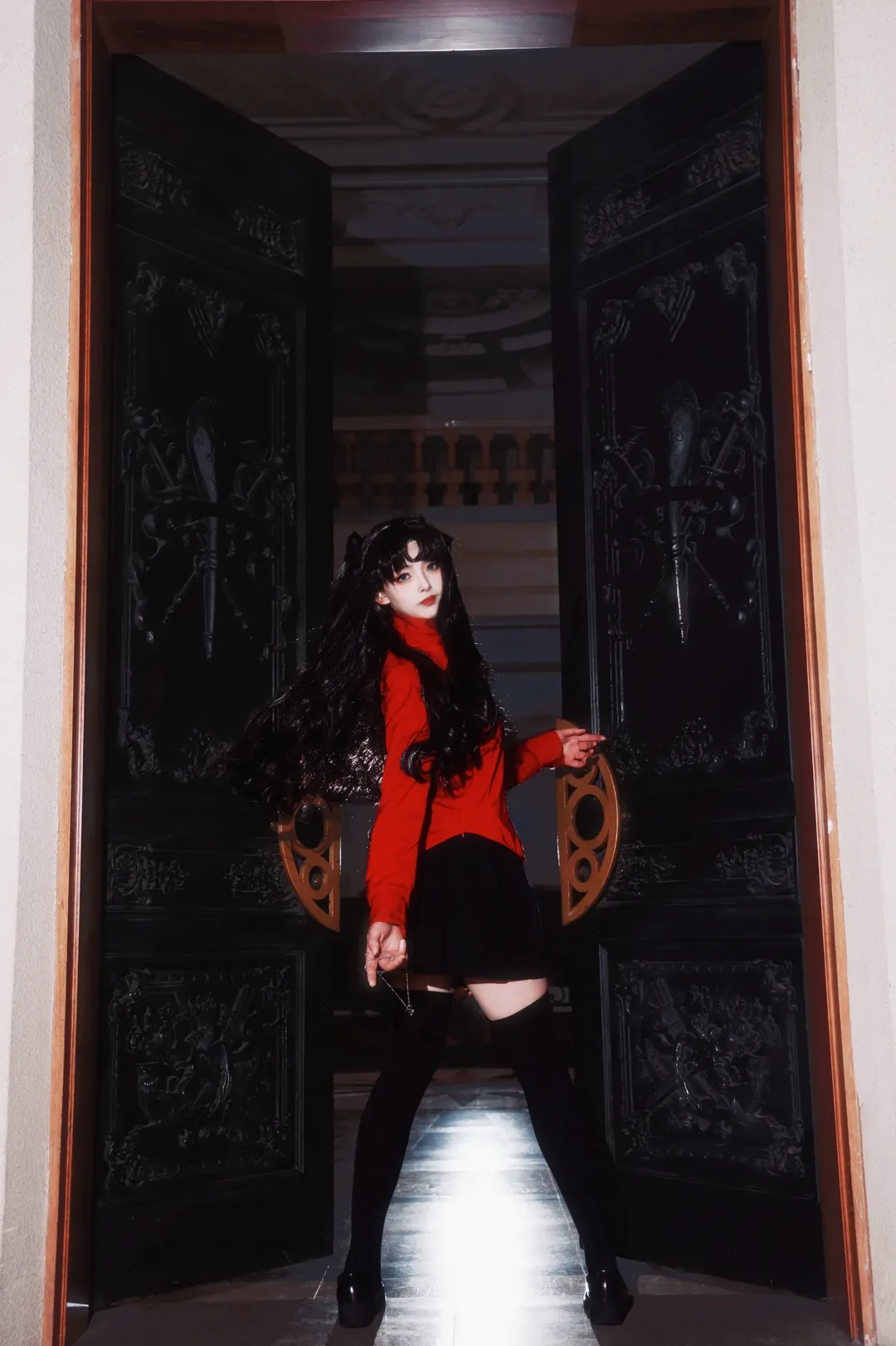 Cosplay, Fate/Grand Order, 远坂凛cos, 过膝丝袜, 远坂凛