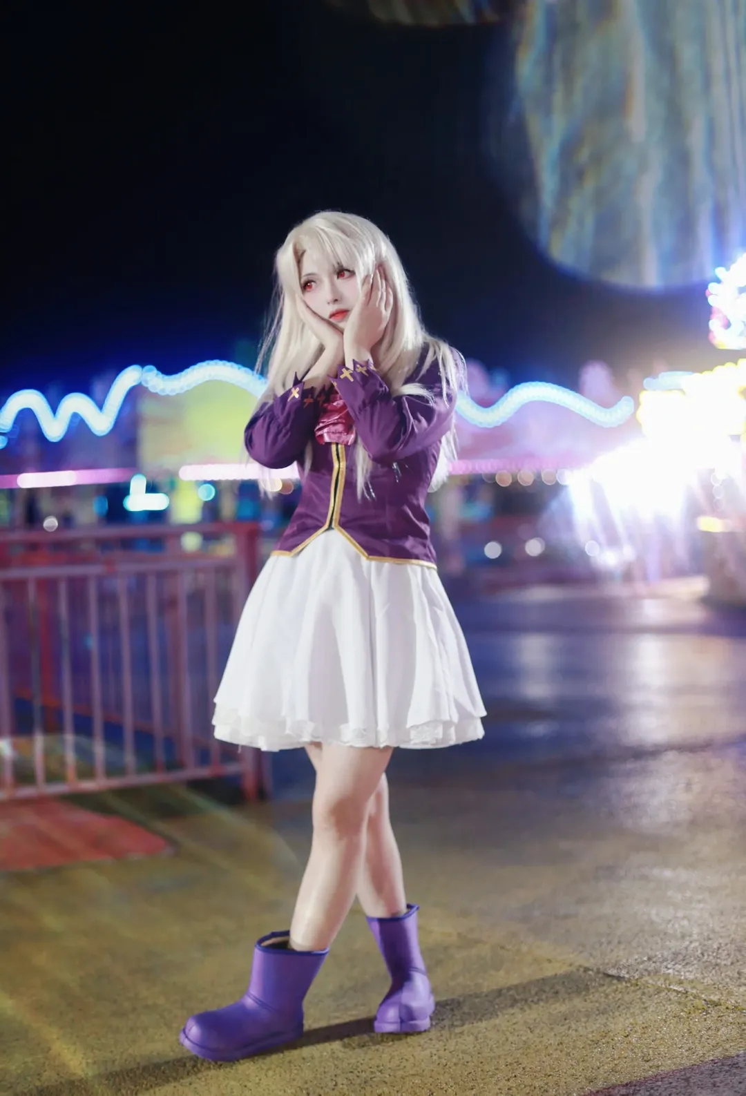 二次元, cosplay摄影, 伊莉雅cos, fgo fate, 游乐园夜景 - 第2张