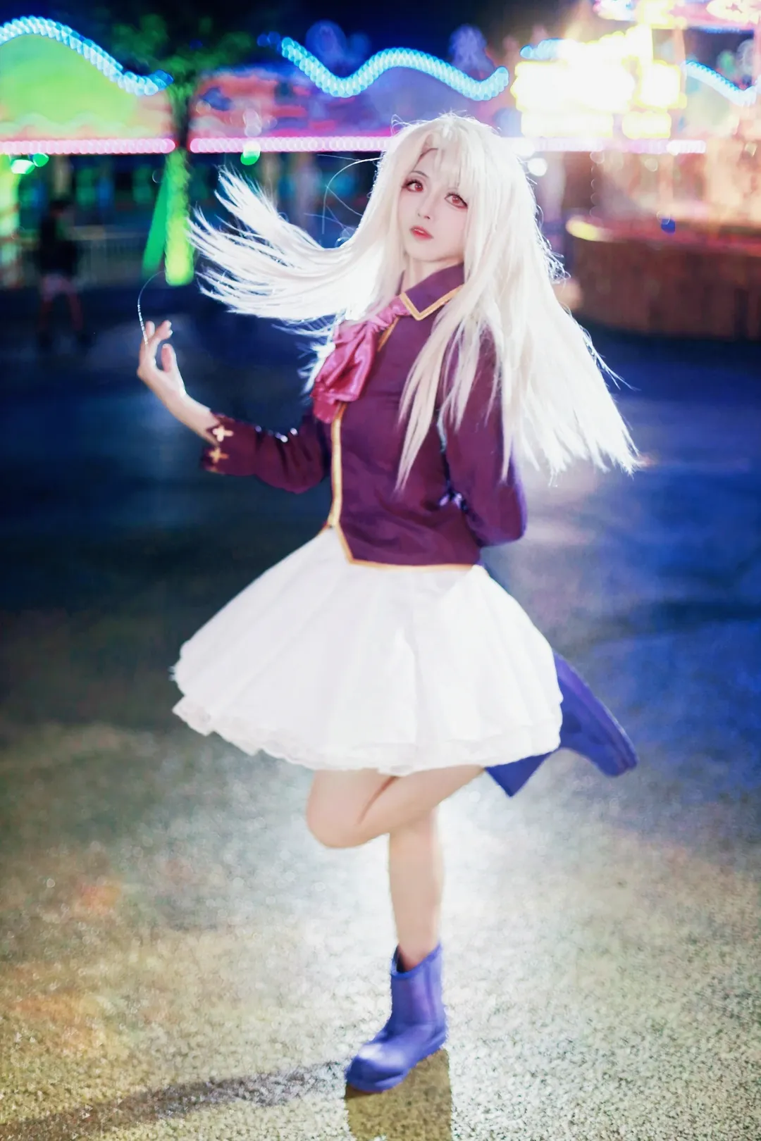 二次元, cosplay摄影, 伊莉雅cos, fgo fate, 游乐园夜景 - 第4张