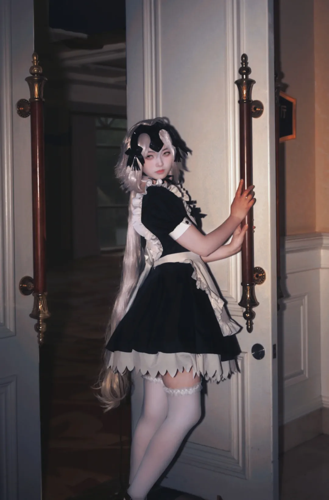 Fate/Grand Order, 女仆装, 黑贞德cos, cosplay摄影, 白色丝袜