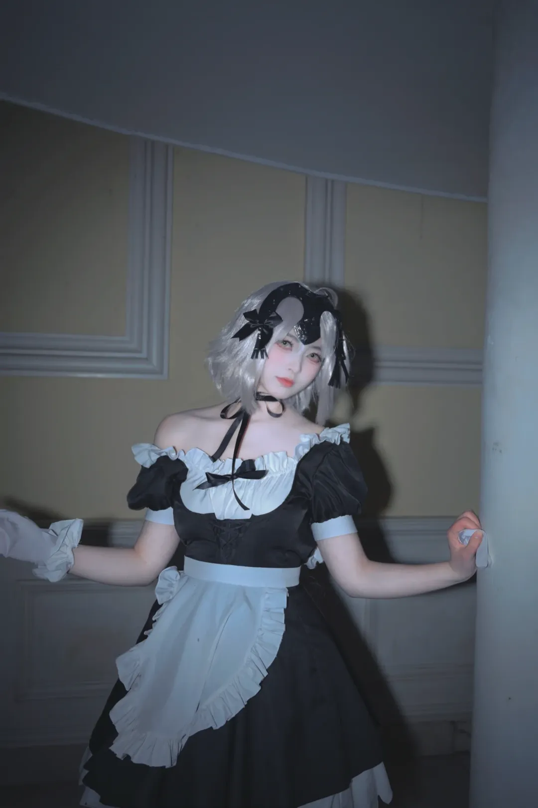 Fate/Grand Order, 女仆装, 黑贞德cos, cosplay摄影, 白色丝袜 - 第2张