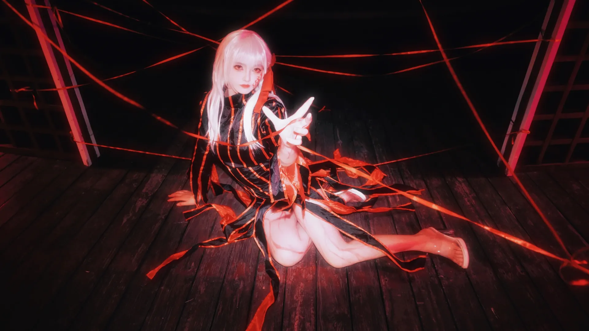 间桐樱cos, 暗黑风cos, fgo fate, 黑樱cos, 红线束缚 - 第2张