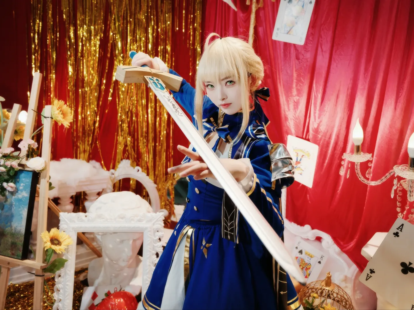 阿尔托莉雅cos, 二次元cosplay, fate, 黑丝穿搭, 骑士王 - 第3张