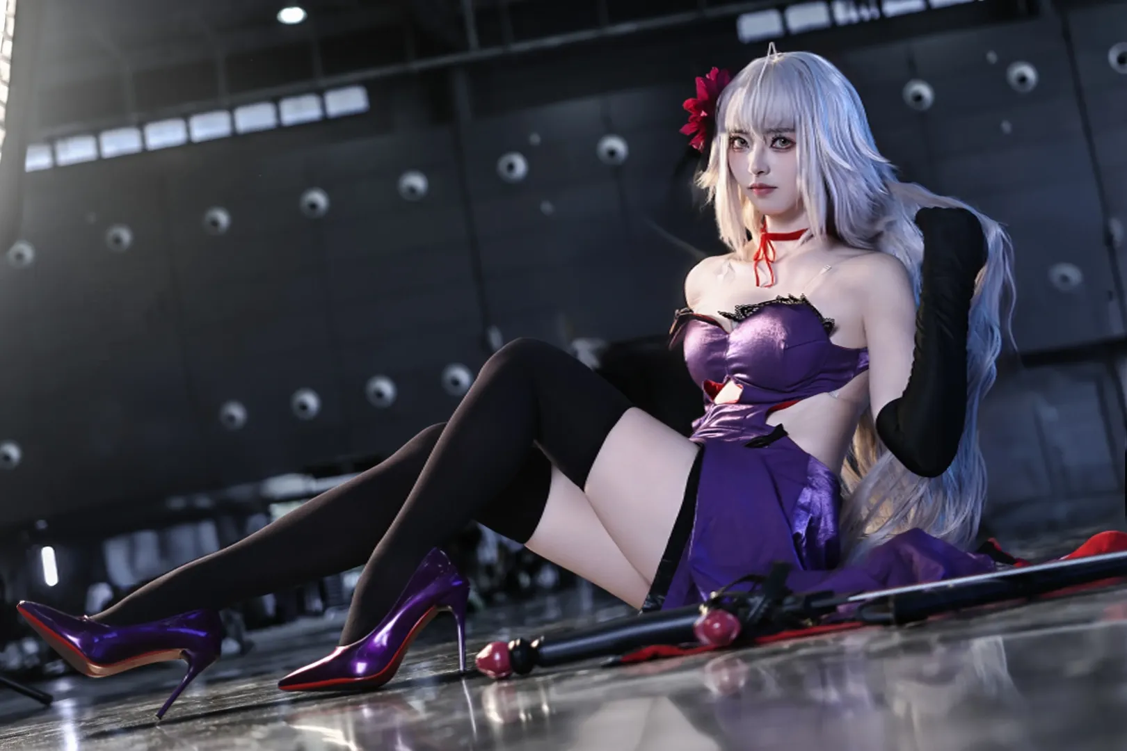 cosplay, Fate/Grand Order, 黑贞德cos, 黑丝, 女摄