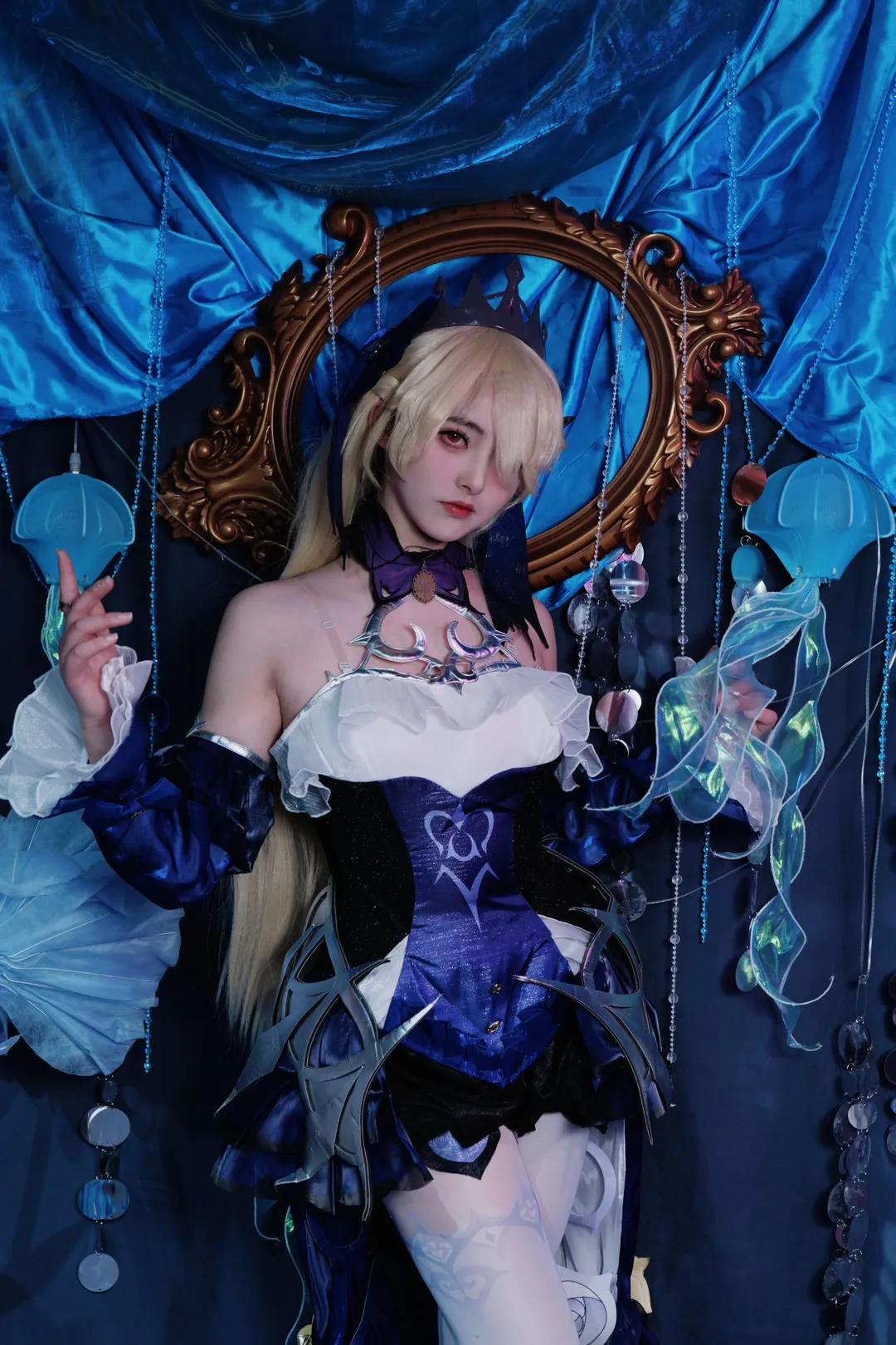 Roleplay, Genshin Impact, Cosplay photography, Fischl cosplay, White stockings cosplay - Image 8