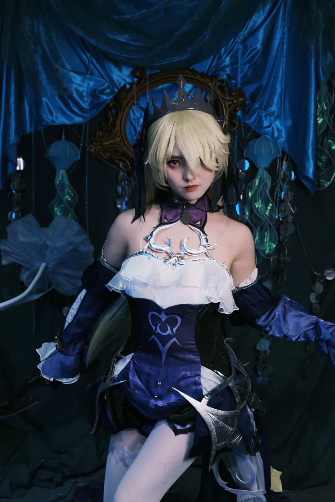 Roleplay, Genshin Impact, Cosplay photography, Fischl cosplay, White stockings cosplay - Image 9