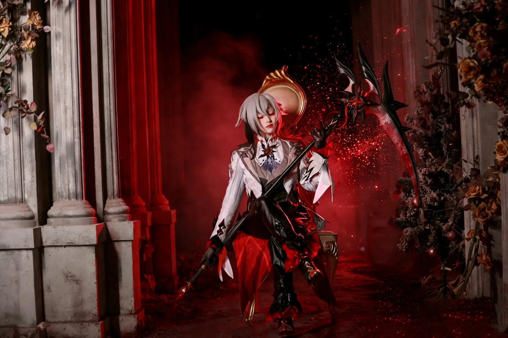 原神, 二次元摄影, 游戏cosplay, 暗黑哥特风, 阿蕾奇诺cos