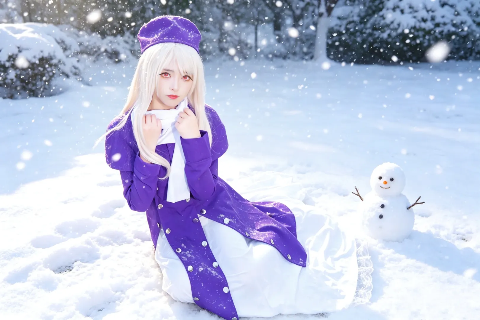 Fate, 冬服cosplay, 二次元外景, 雪景cosplay, 伊莉雅cos