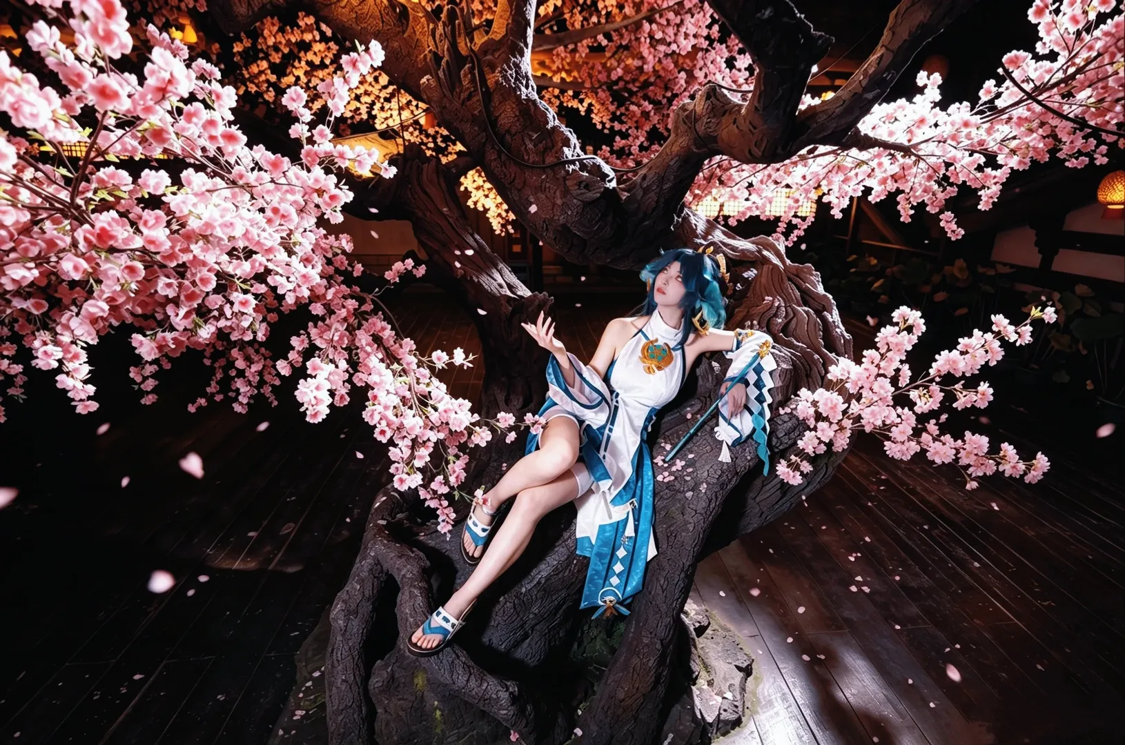 原神, cosplay摄影, 古风二次元, 八重魈子cos, 樱花树 - 第2张
