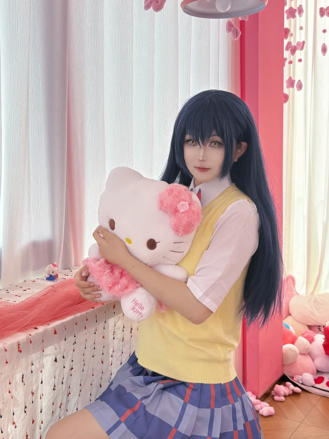 Love Live!, cosplay日常, 黑丝穿搭, 校园风cosplay, 海未cos - 第2张