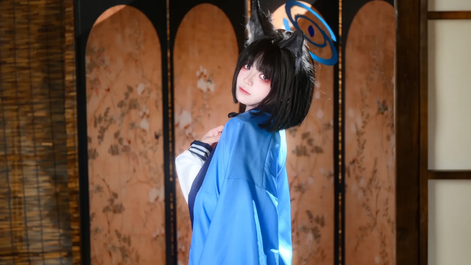 ブルーアーカイブ, 和風撮影, 桐生キキョウ コスプレ, 白ニーソコーデ, 獣耳少女 - 5枚目