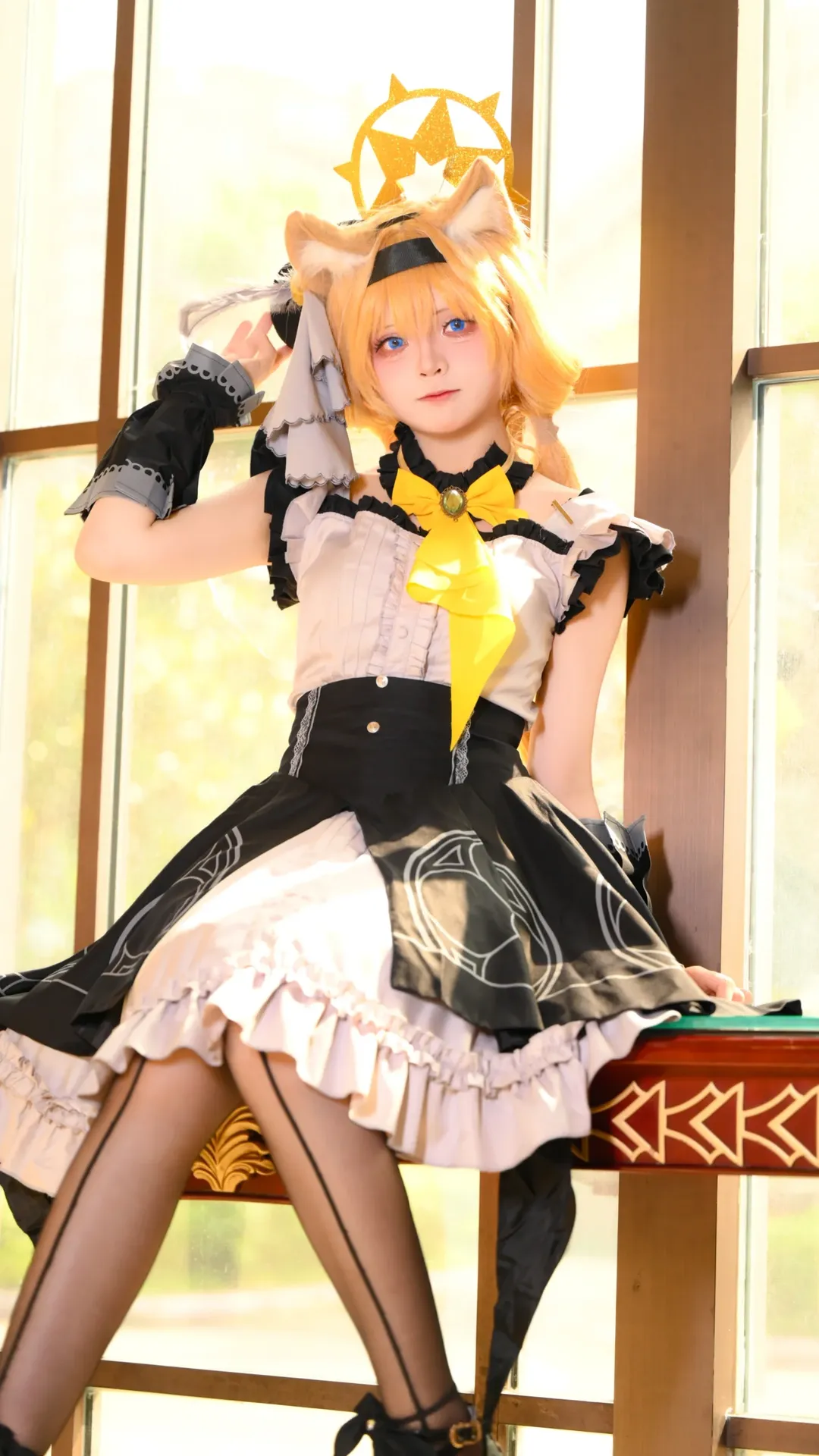 Blue Archive, Iochi Mari cosplay, Casual cosplay, Kemonomimi girl, Stockings cosplay
