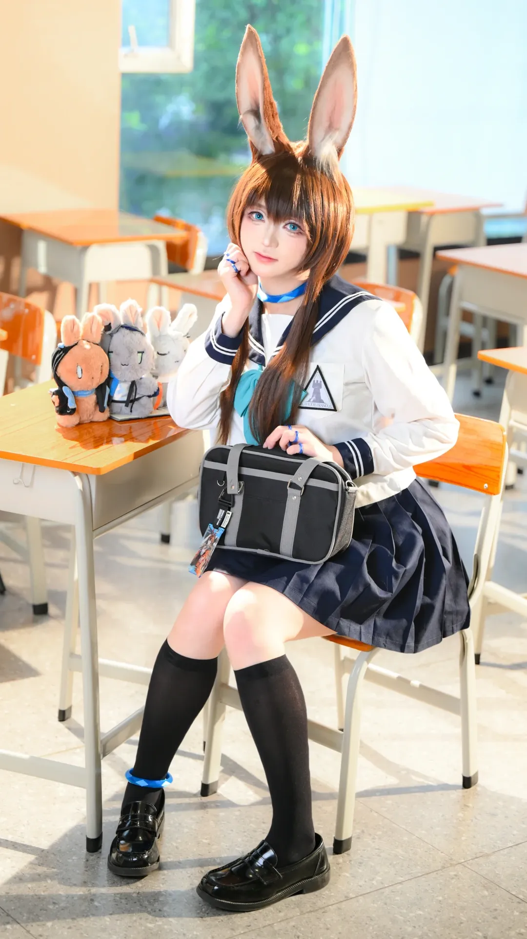 明日方舟, JK制服, 阿米娅cos, 校园风, 过膝袜
