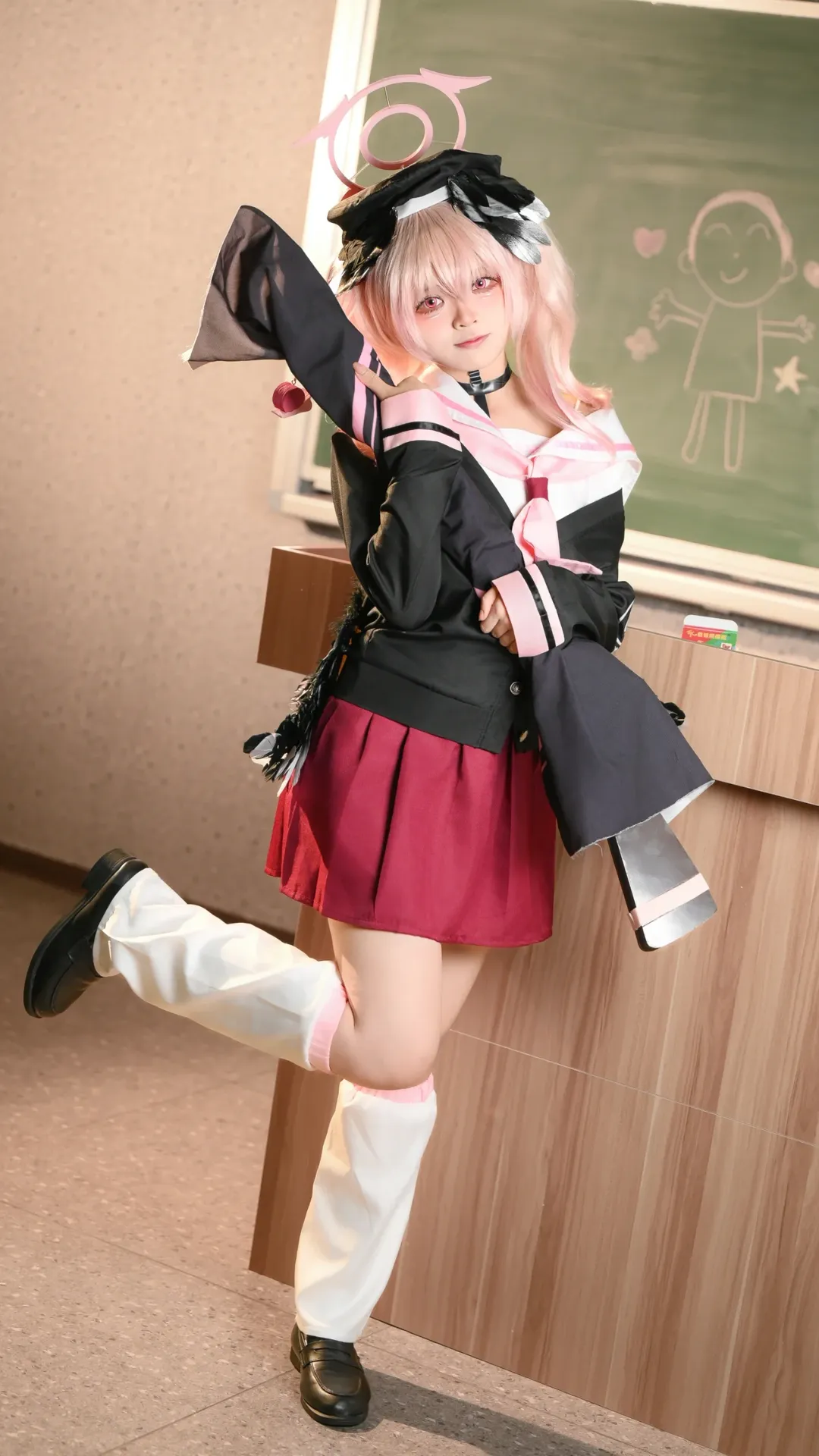 蔚蓝档案, 二次元cosplay, 下江小春cos, 校园风cos, 白丝穿搭