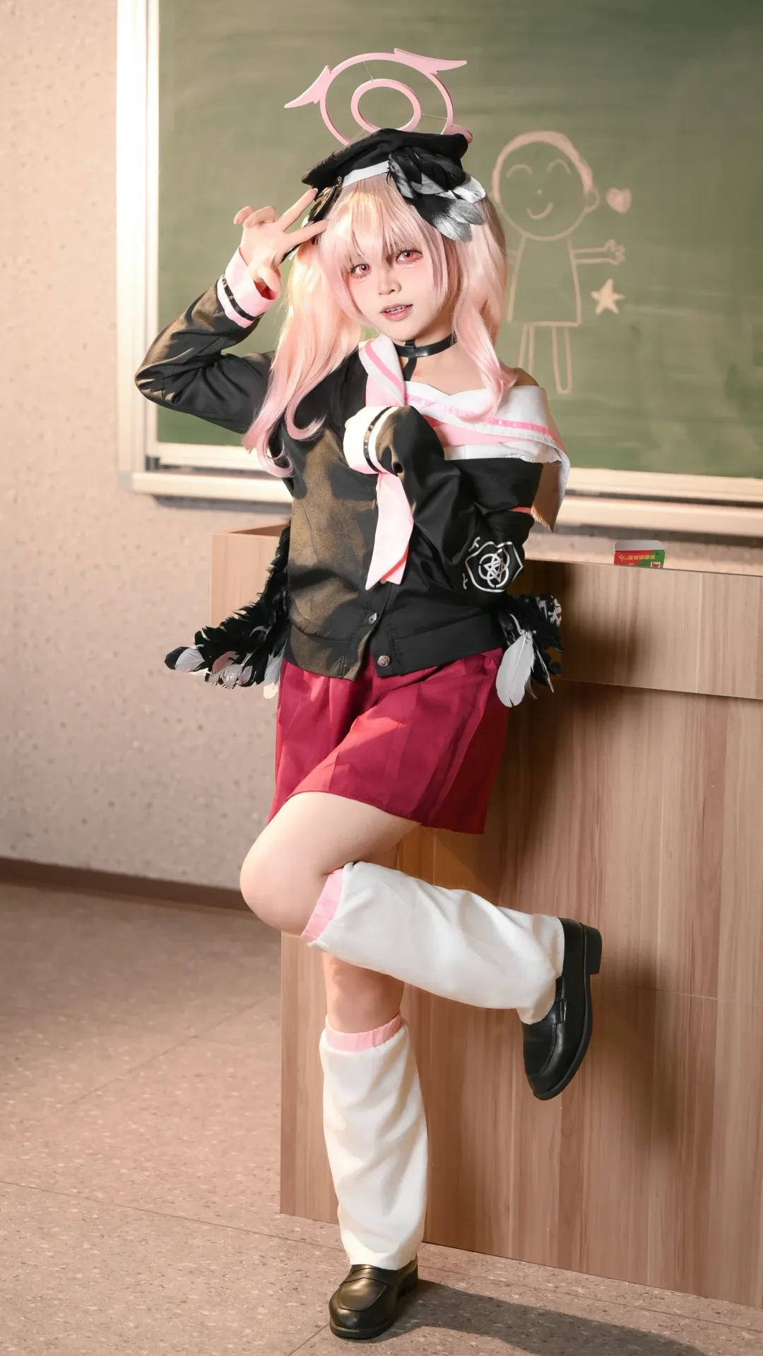 蔚蓝档案, 二次元cosplay, 下江小春cos, 校园风写真, 教室日常 - 第2张