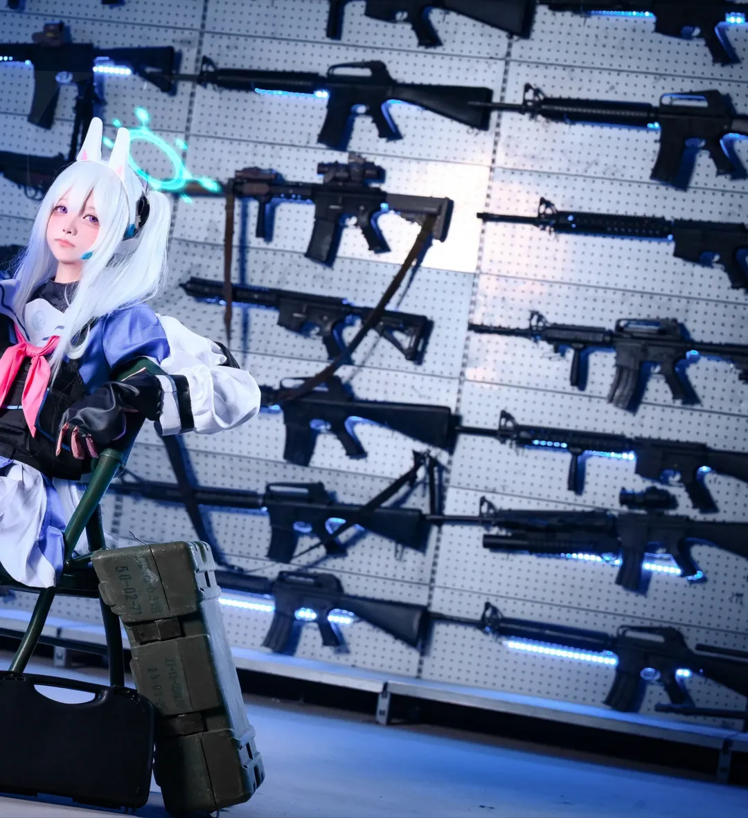 蔚蓝档案, 二次元cosplay, 月雪宫子cos, 战术装备, 武器墙 - 第2张