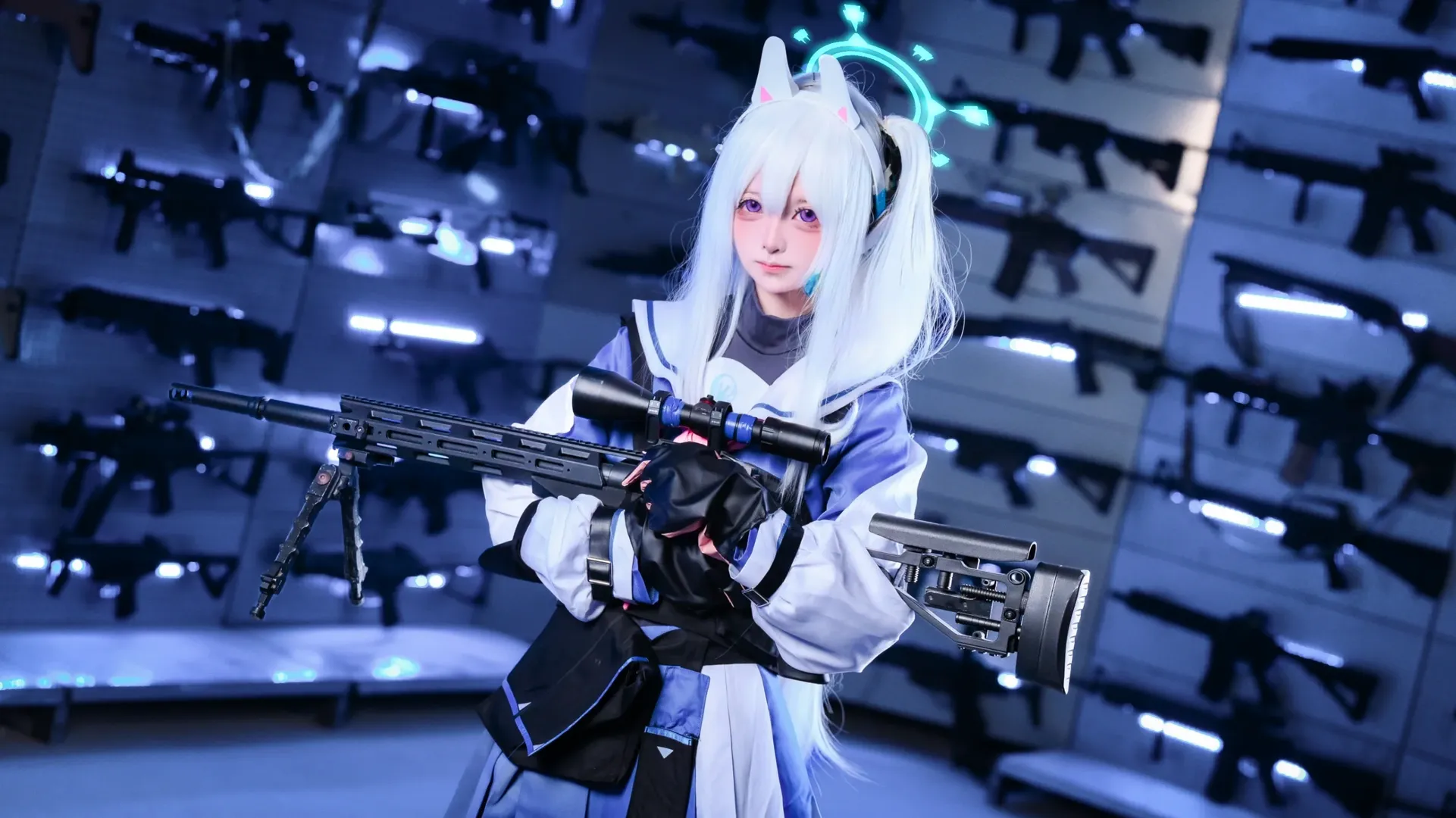 蔚蓝档案, 二次元cosplay, 月雪宫子cos, 战术装备, 武器墙 - 第9张
