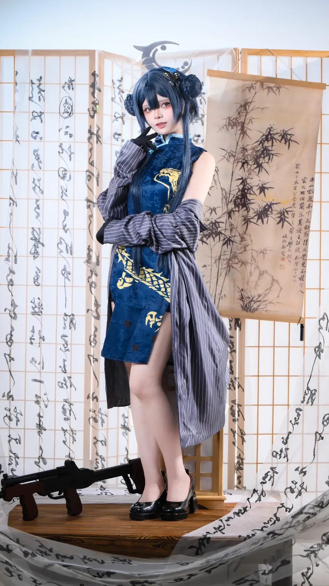 蔚蓝档案, 龙华妃咲cos, 二次元写真, 国风旗袍cos, 中式复古 - 第2张