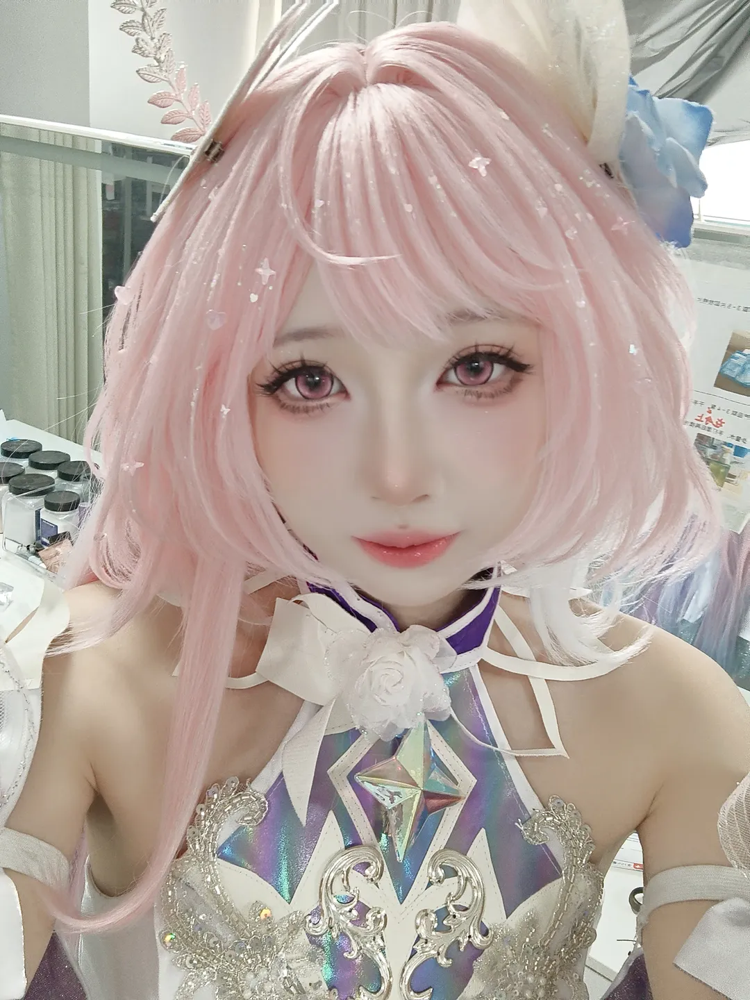昔涟cos, 崩坏星穹铁道, cosplay日常, 粉发美少女, 欧皇时刻 - 第2张