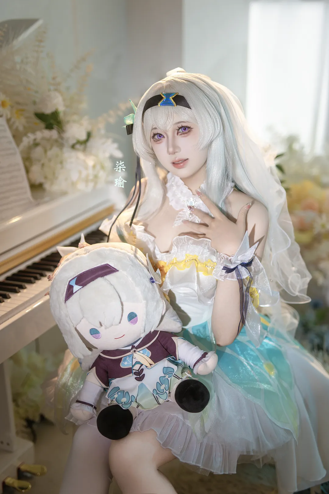 二次元少女, 崩坏星穹铁道, 流萤cos, Cosplay摄影, 花嫁流萤cos - 第2张